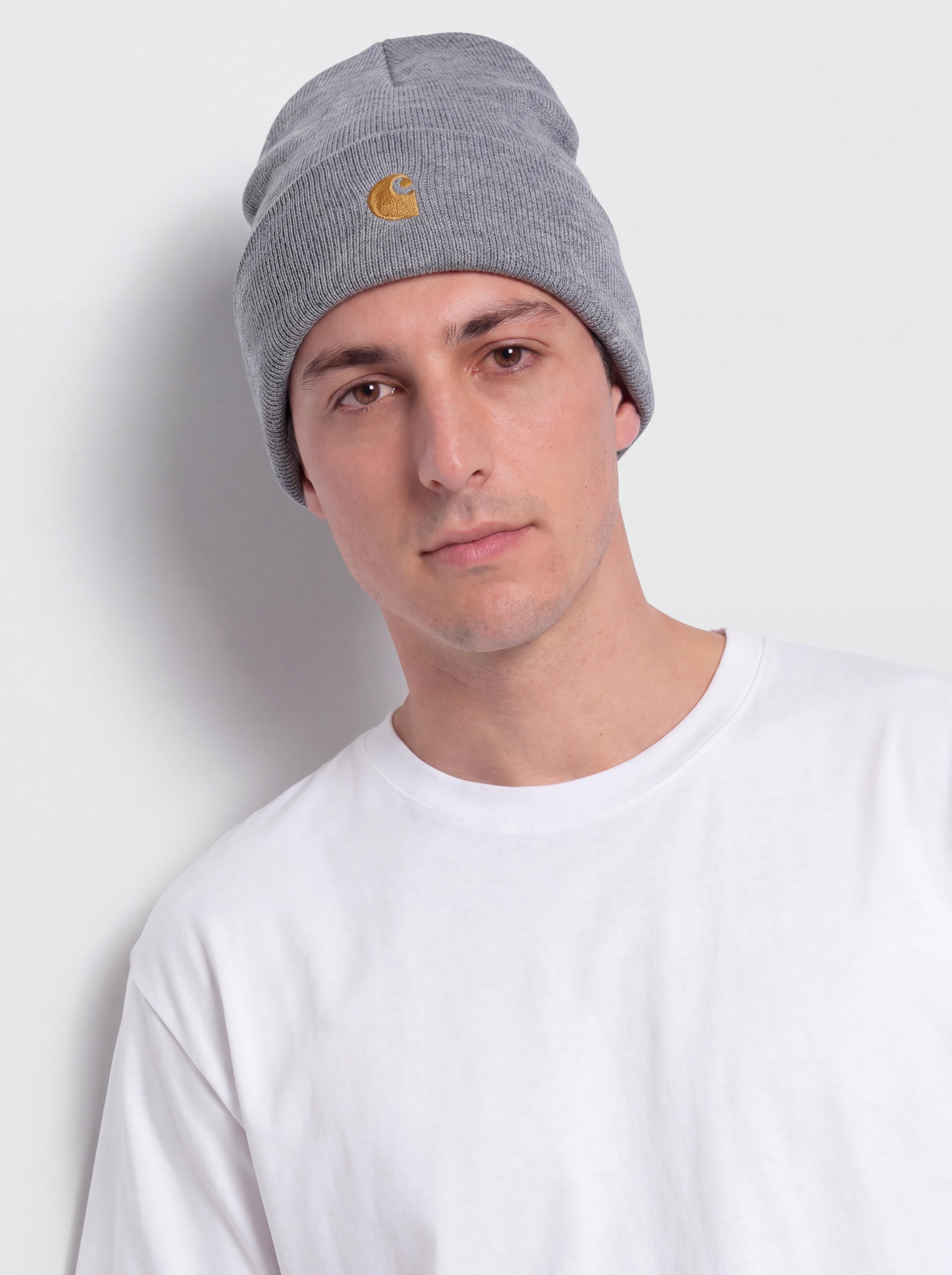 Čepice Carhartt WIP Chase (grey heather/gold)