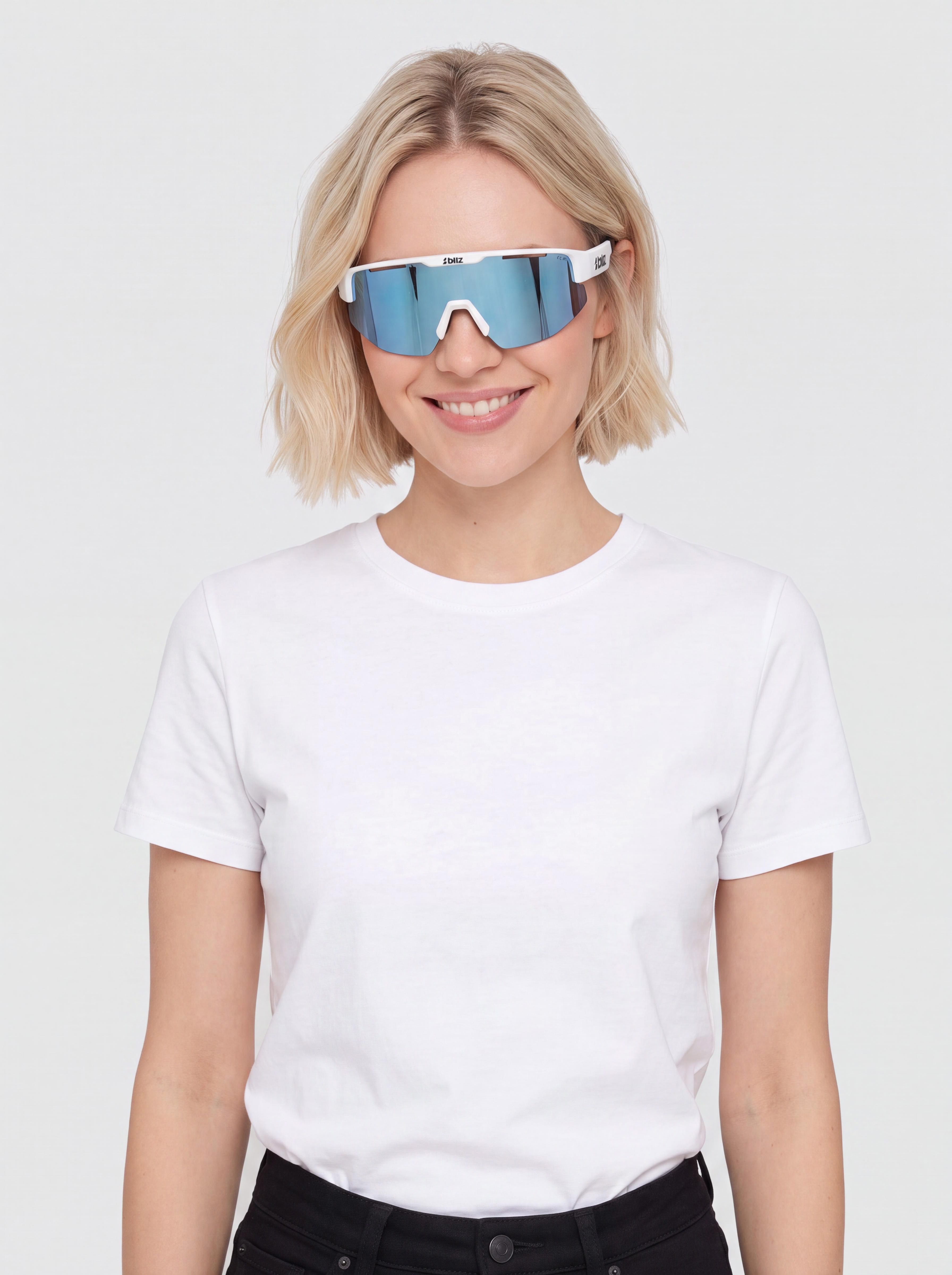 Sluneční brýle Bliz Matrix Small (matt white/smoke w blue multi)