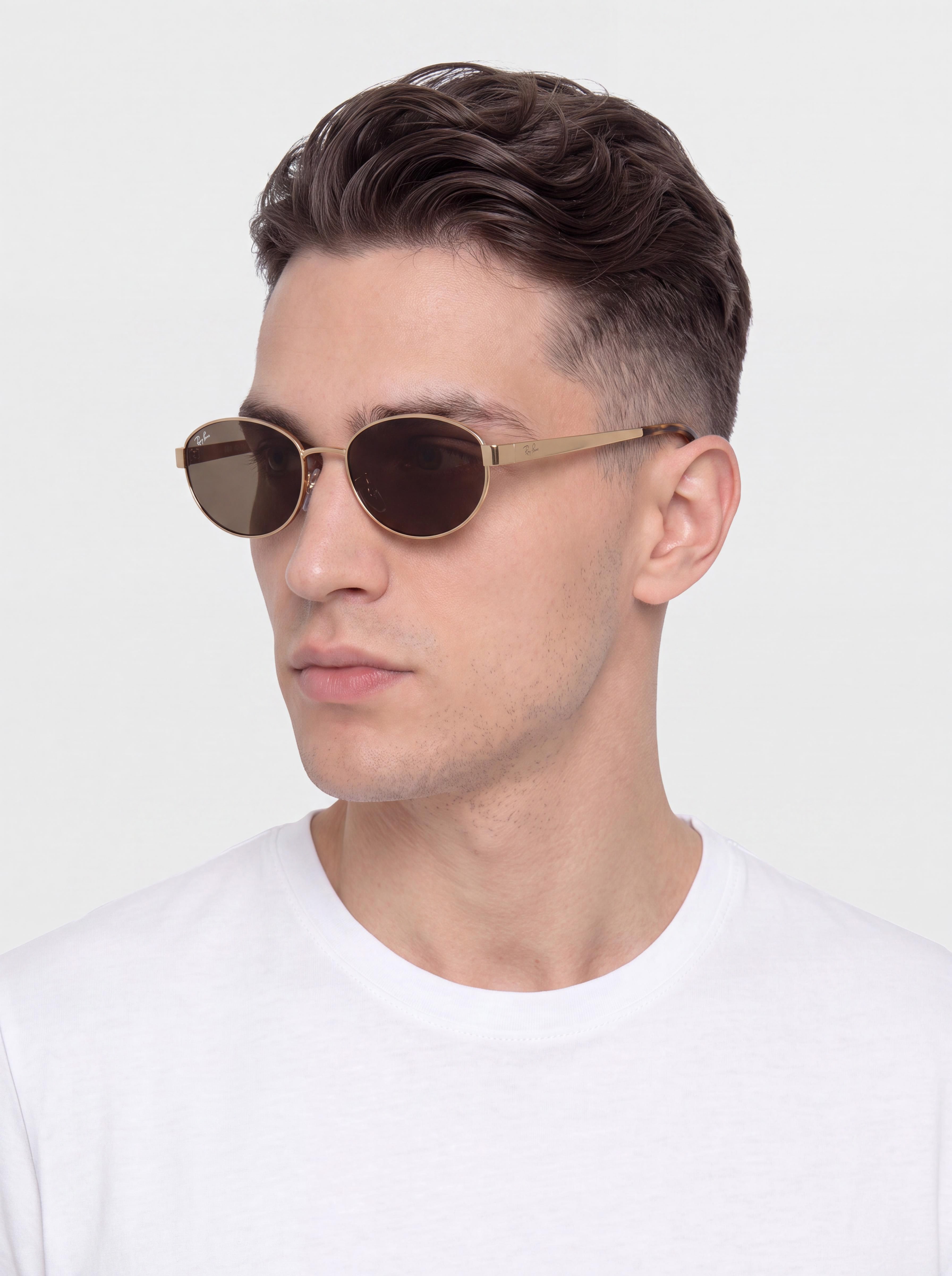 Sluneční brýle Ray-Ban Rb3774D (polerowany złoto arista/ciemnobrązowy)