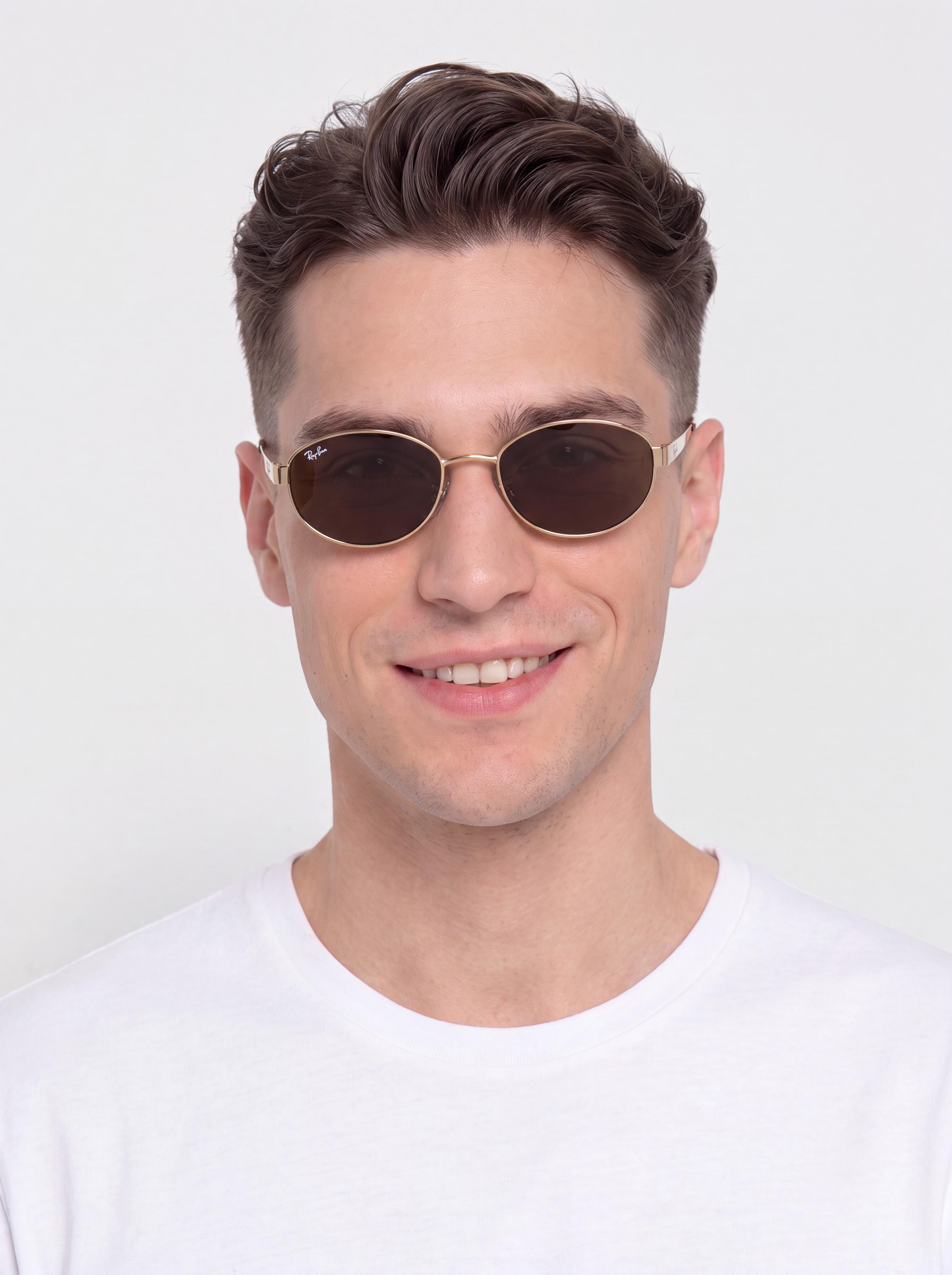 Sluneční brýle Ray-Ban Rb3774D (polerowany złoto arista/ciemnobrązowy)