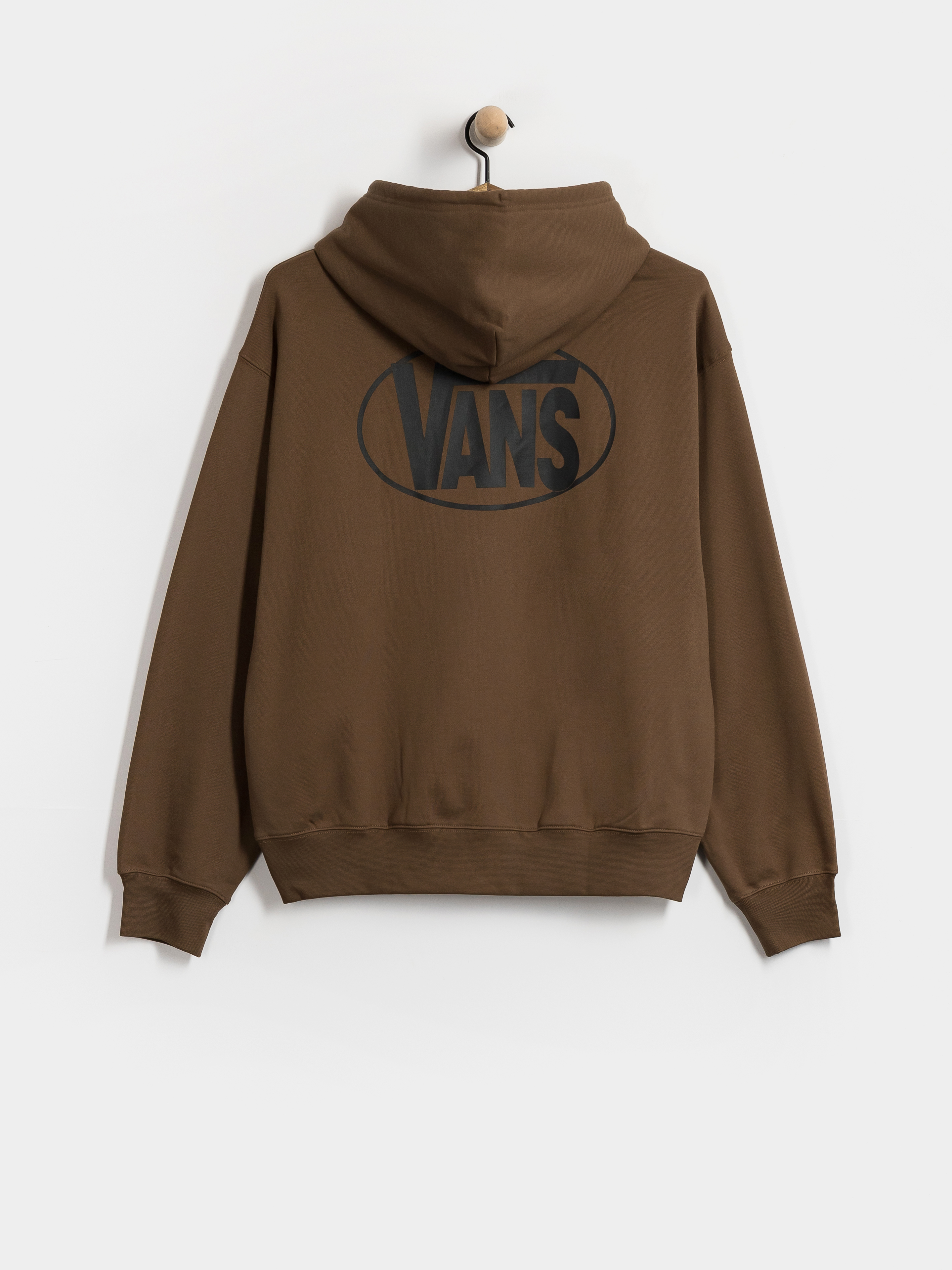 Mikina s kapucu00ed Vans Oval Logo HD (vintage cocoa)
