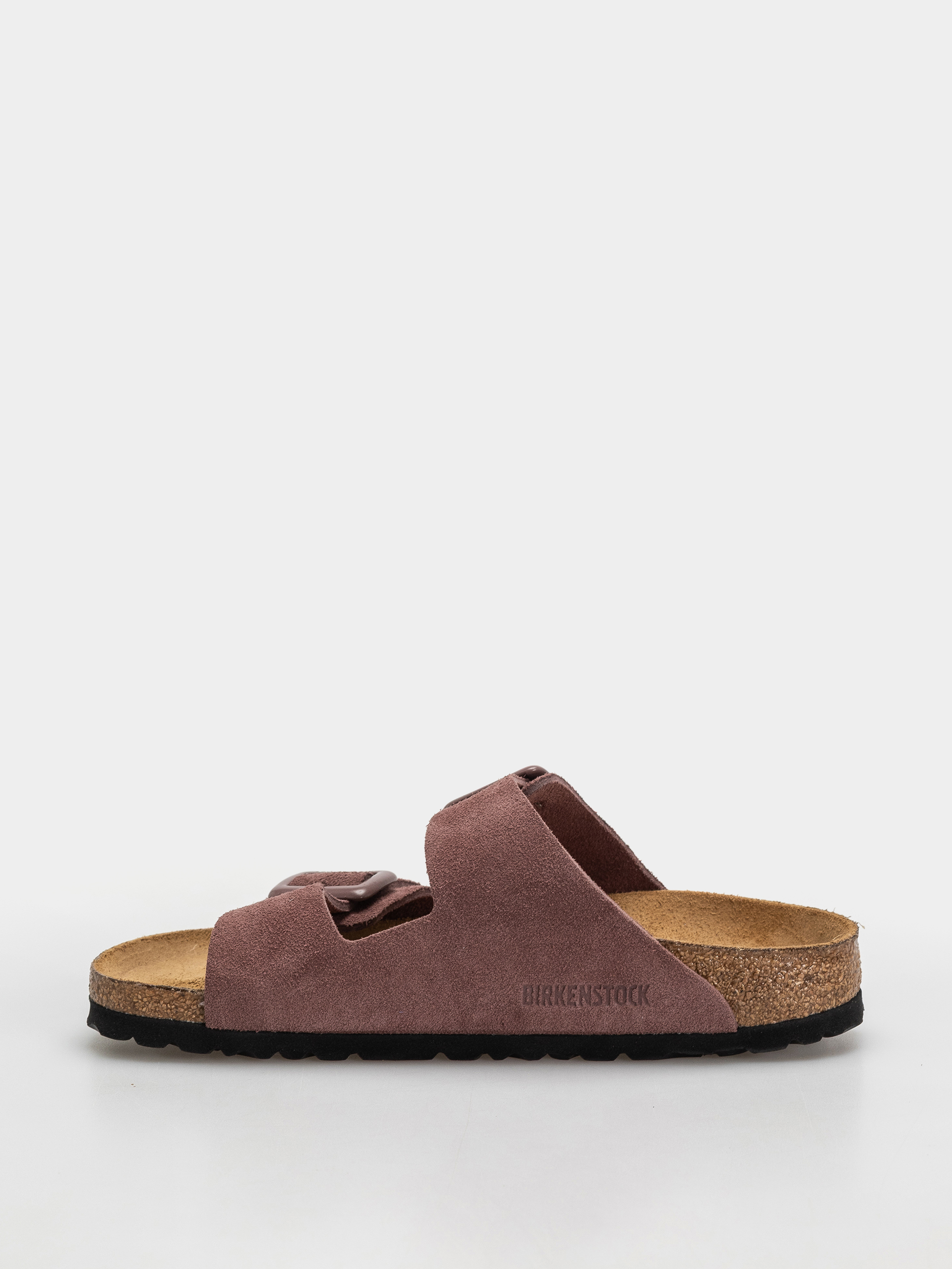 Plážovky Birkenstock Arizona Suede Leather Cushion Buckle Narrow Wmn (pepper)