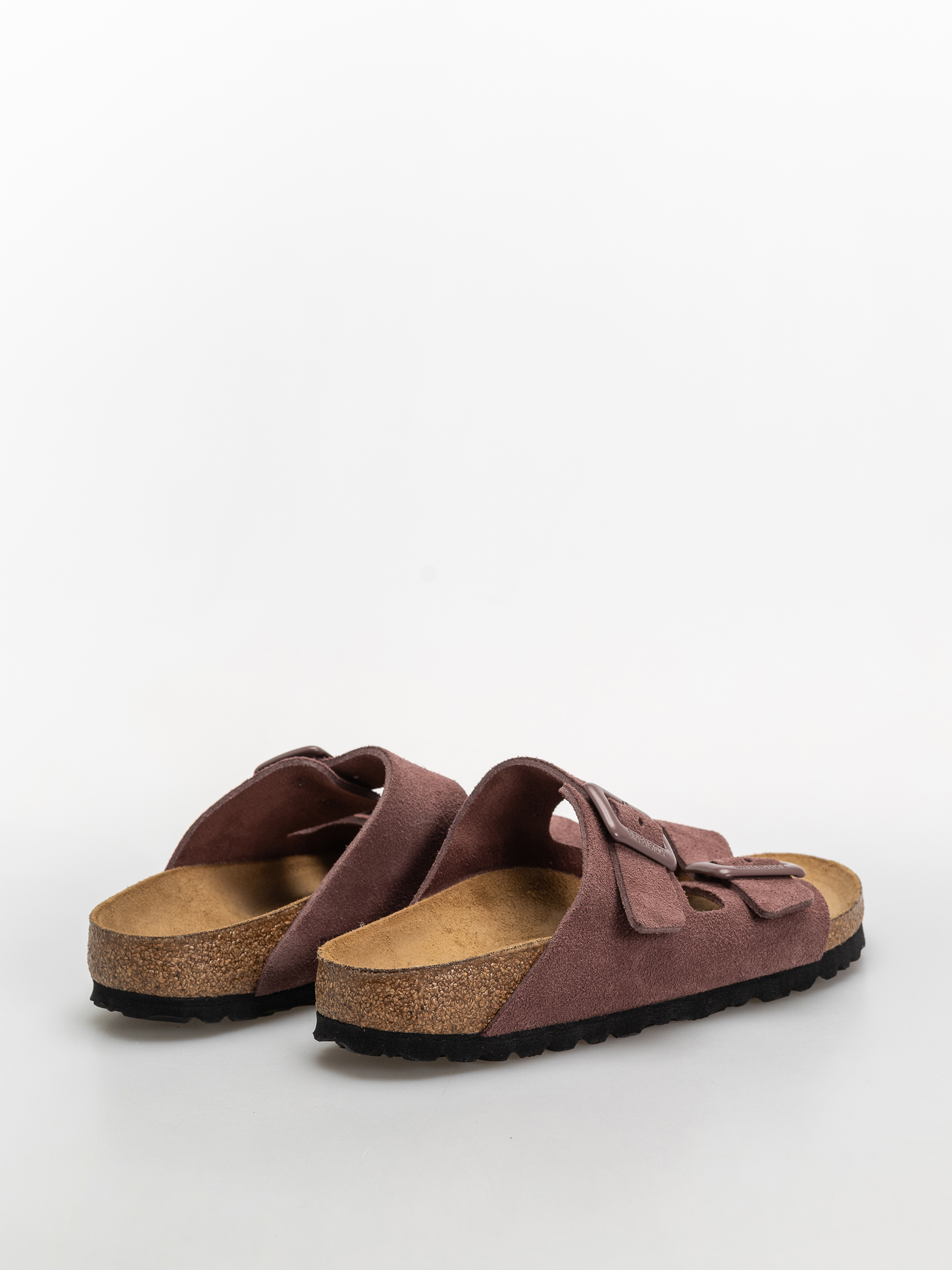 Plážovky Birkenstock Arizona Suede Leather Cushion Buckle Narrow Wmn (pepper)