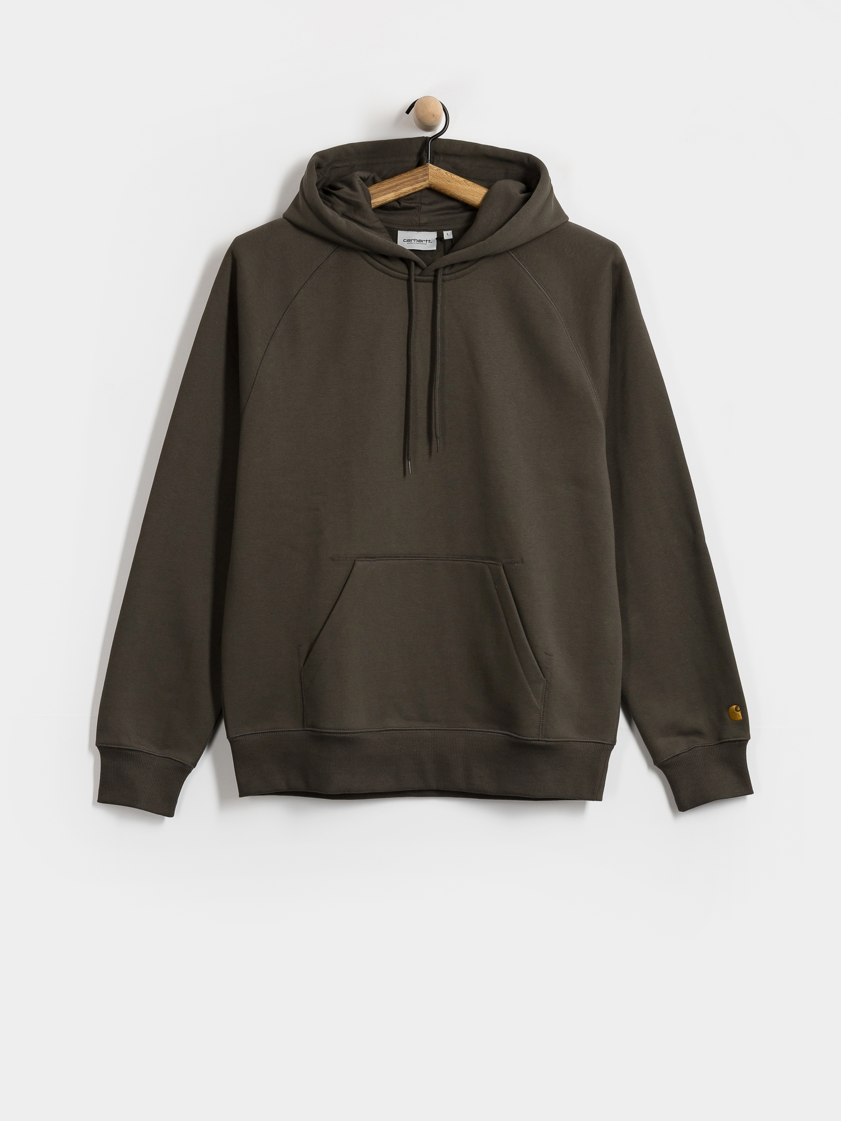 Mikina s kapucí Carhartt WIP Chase HD (shungite/gold)