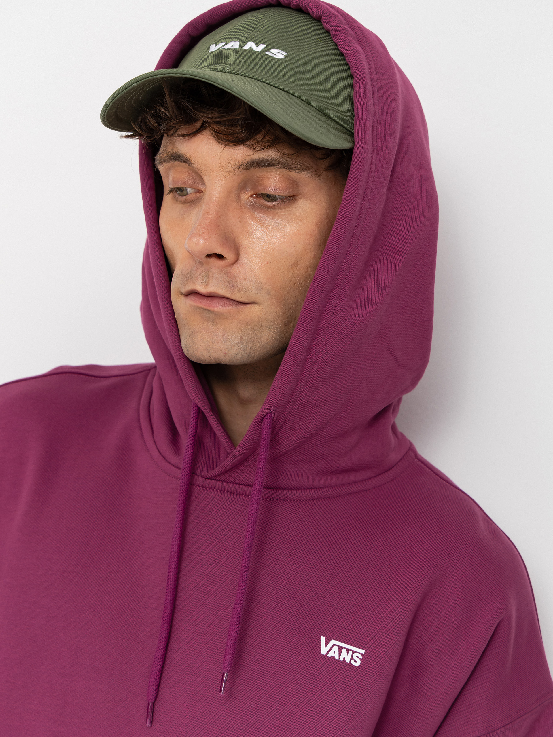 Mikina s kapucí Vans Left Chest HD (mystic mulberry)