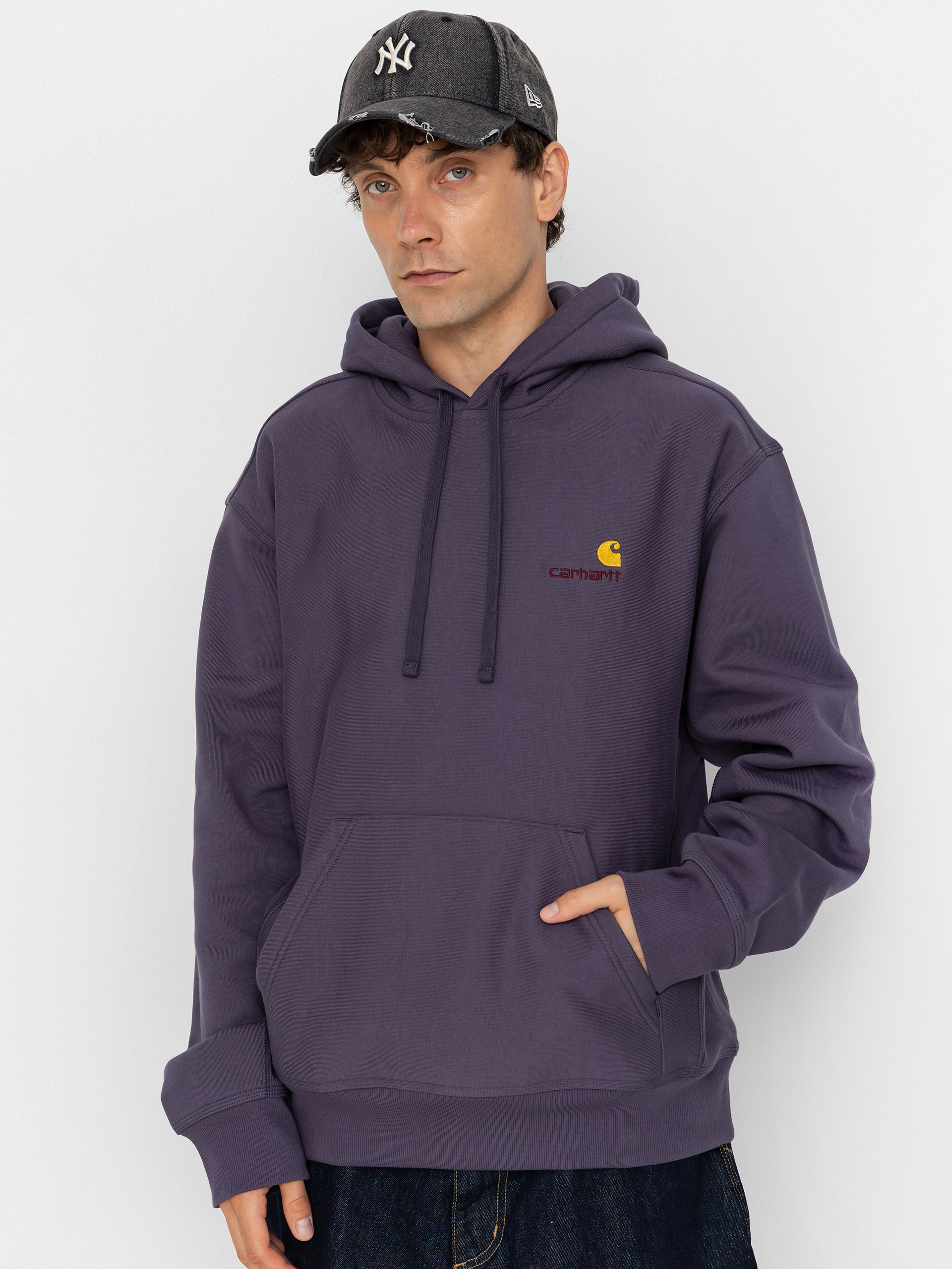 Mikina s kapucu00ed Carhartt WIP American Script HD (shady purple)