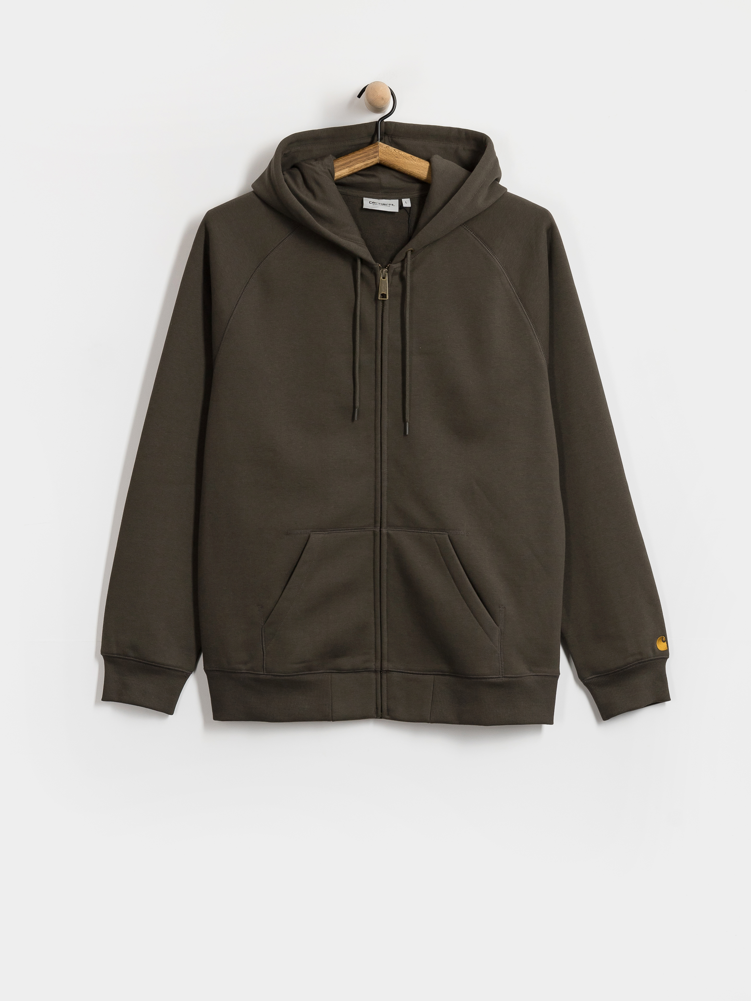 Mikina s kapucí Carhartt WIP Chase ZHD (shungite/gold)