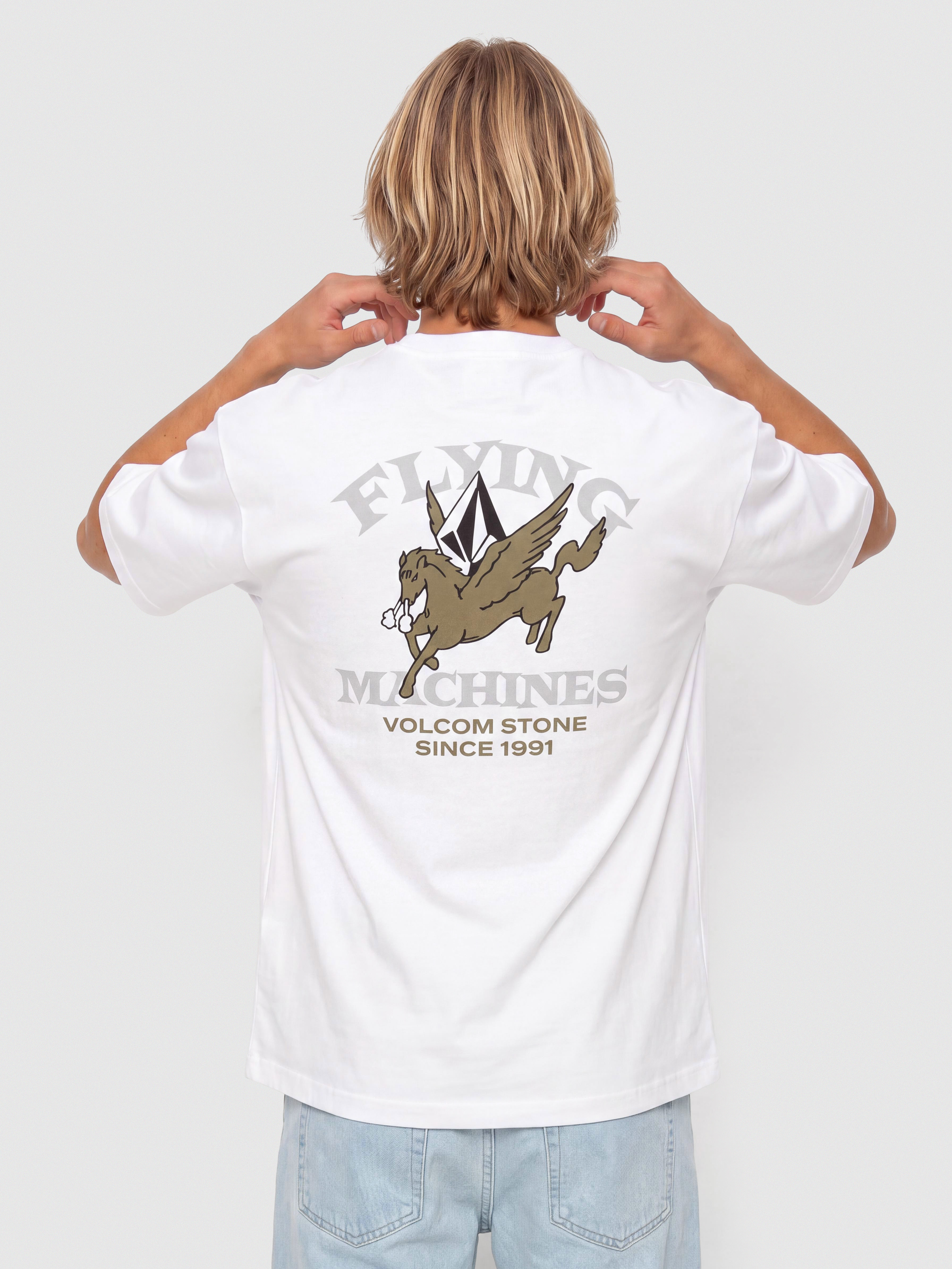 Tričko Volcom Flying Machine (white)