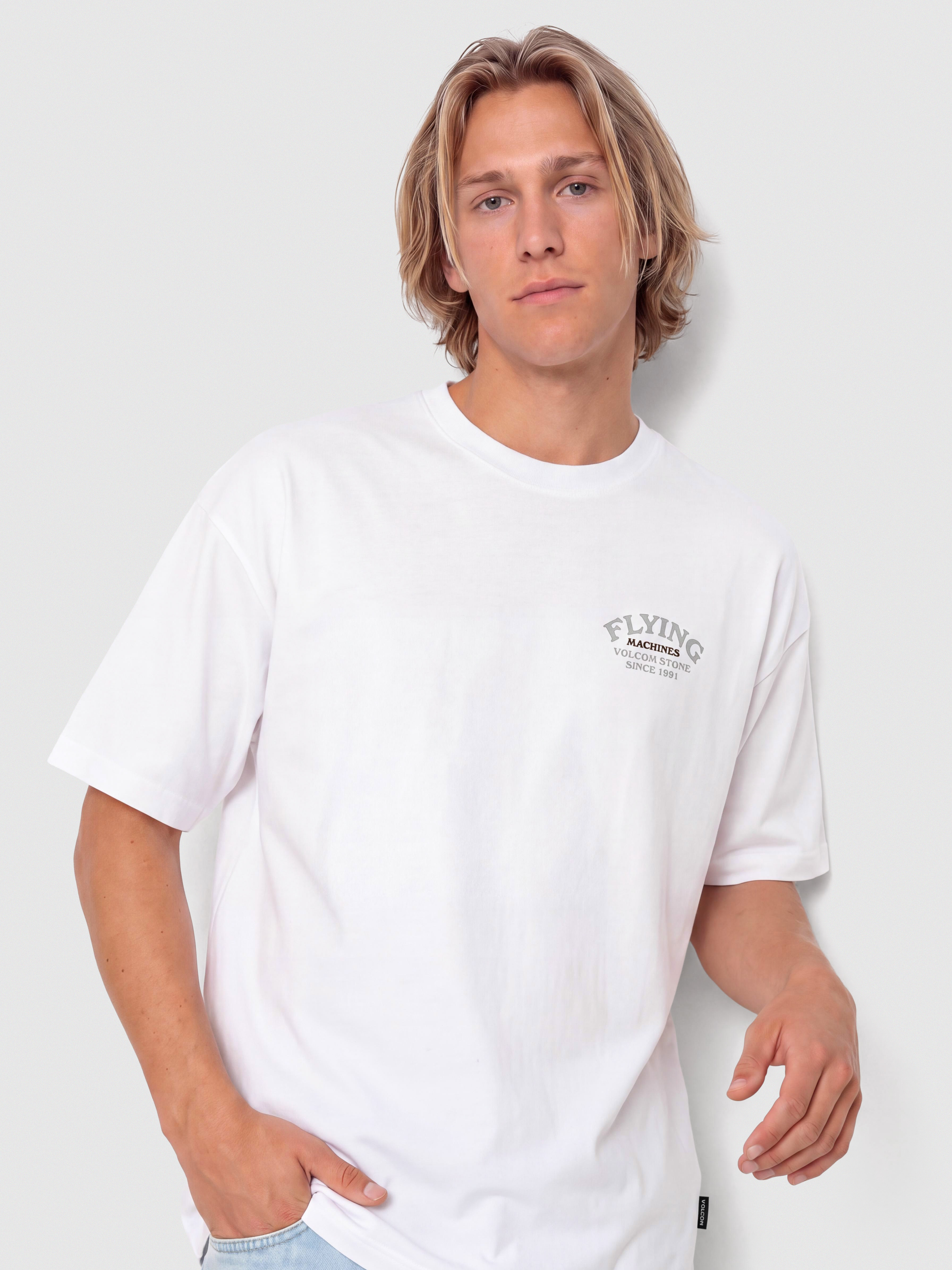 Tričko Volcom Flying Machine (white)