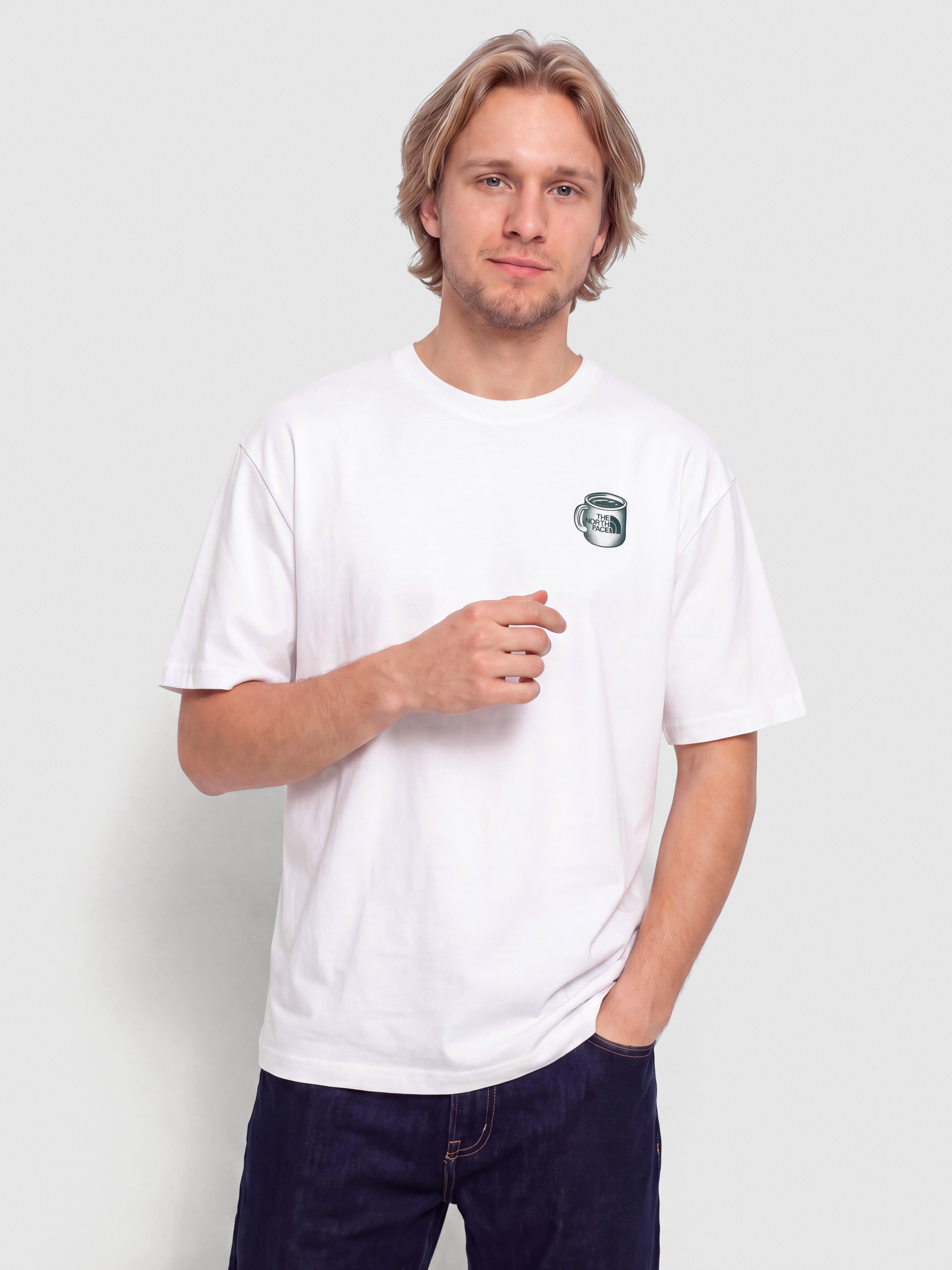Tričko The North Face Basecamp Barista Relaxed (tnf white/pacific teal)