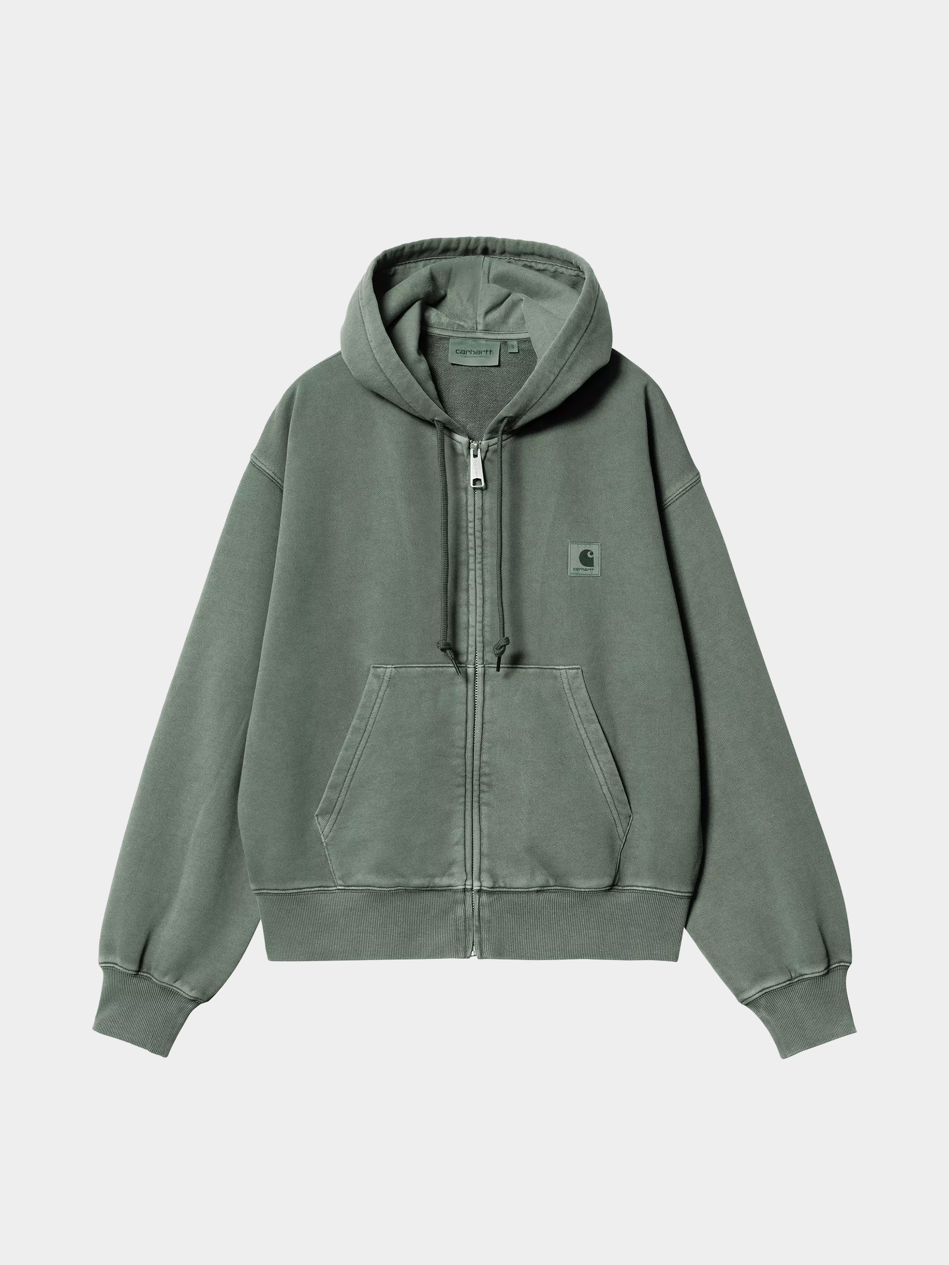 Mikina s kapucí Carhartt WIP Nelson ZHD Wmn (dark scarab/garment dyed)