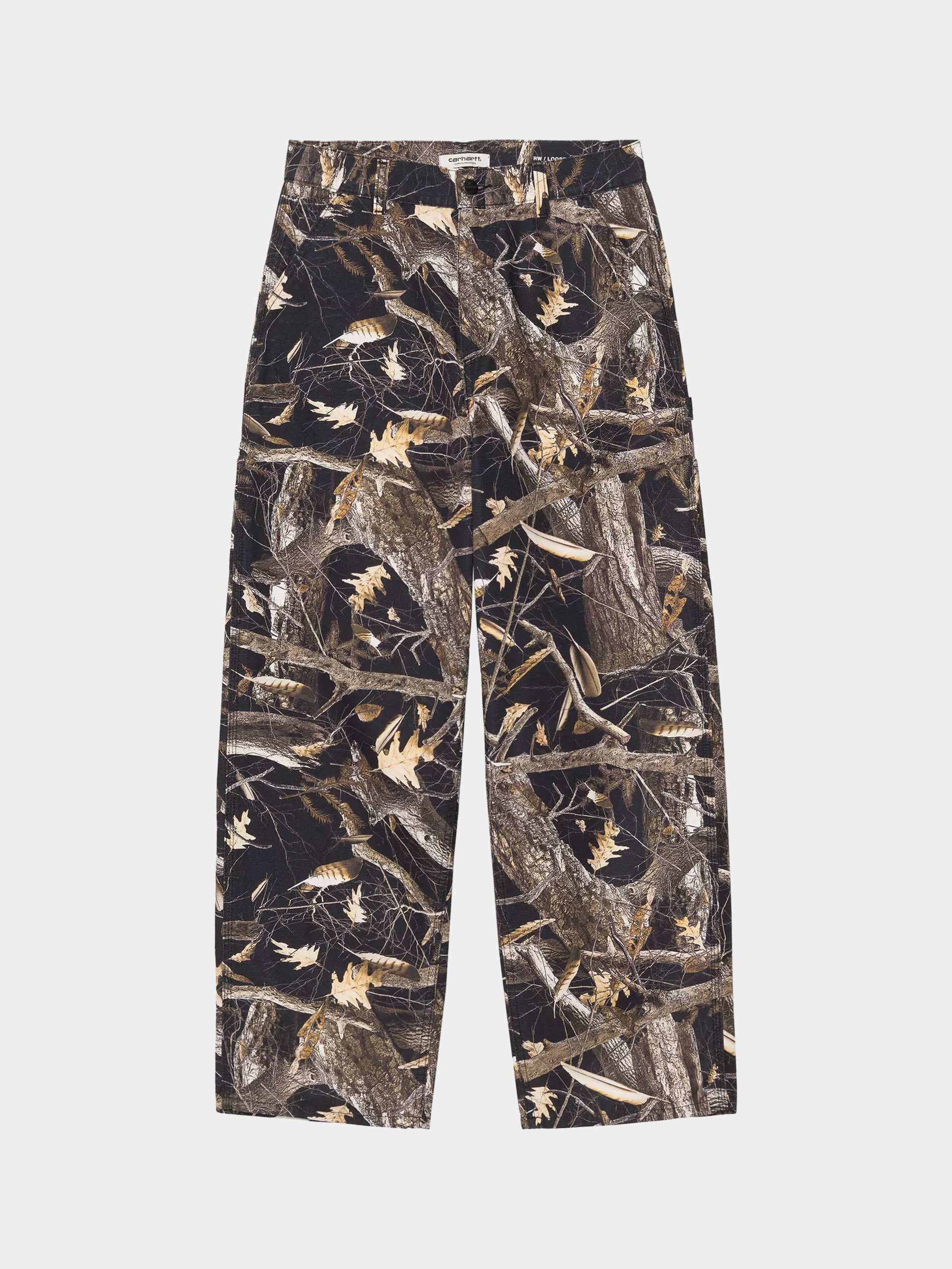 Kalhoty Carhartt WIP Brandon Single Knee Wmn (camo feather tree black/heavy stone wash)