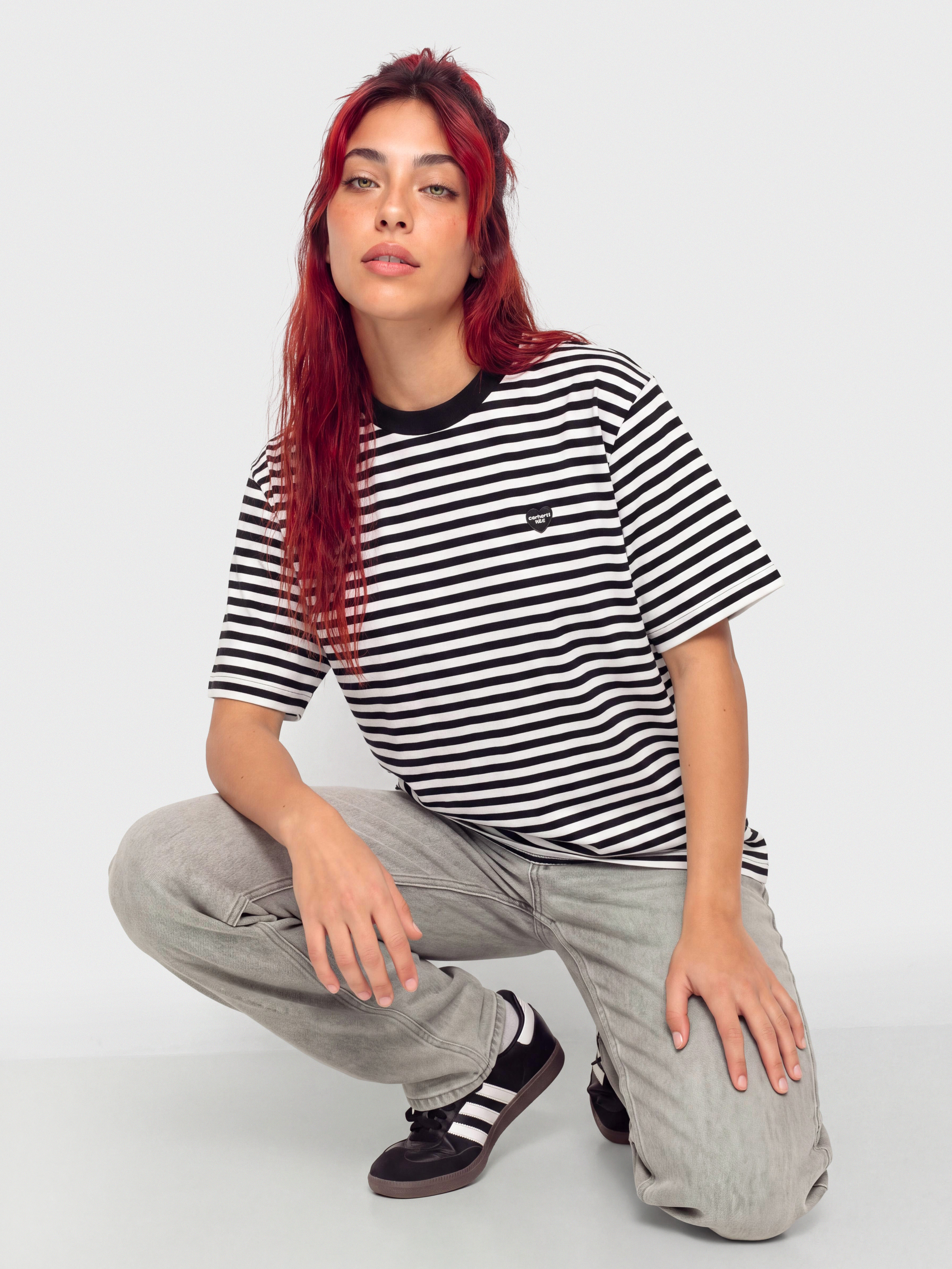 Tričko Carhartt WIP Essy Wmn (essy stripe black/wax)