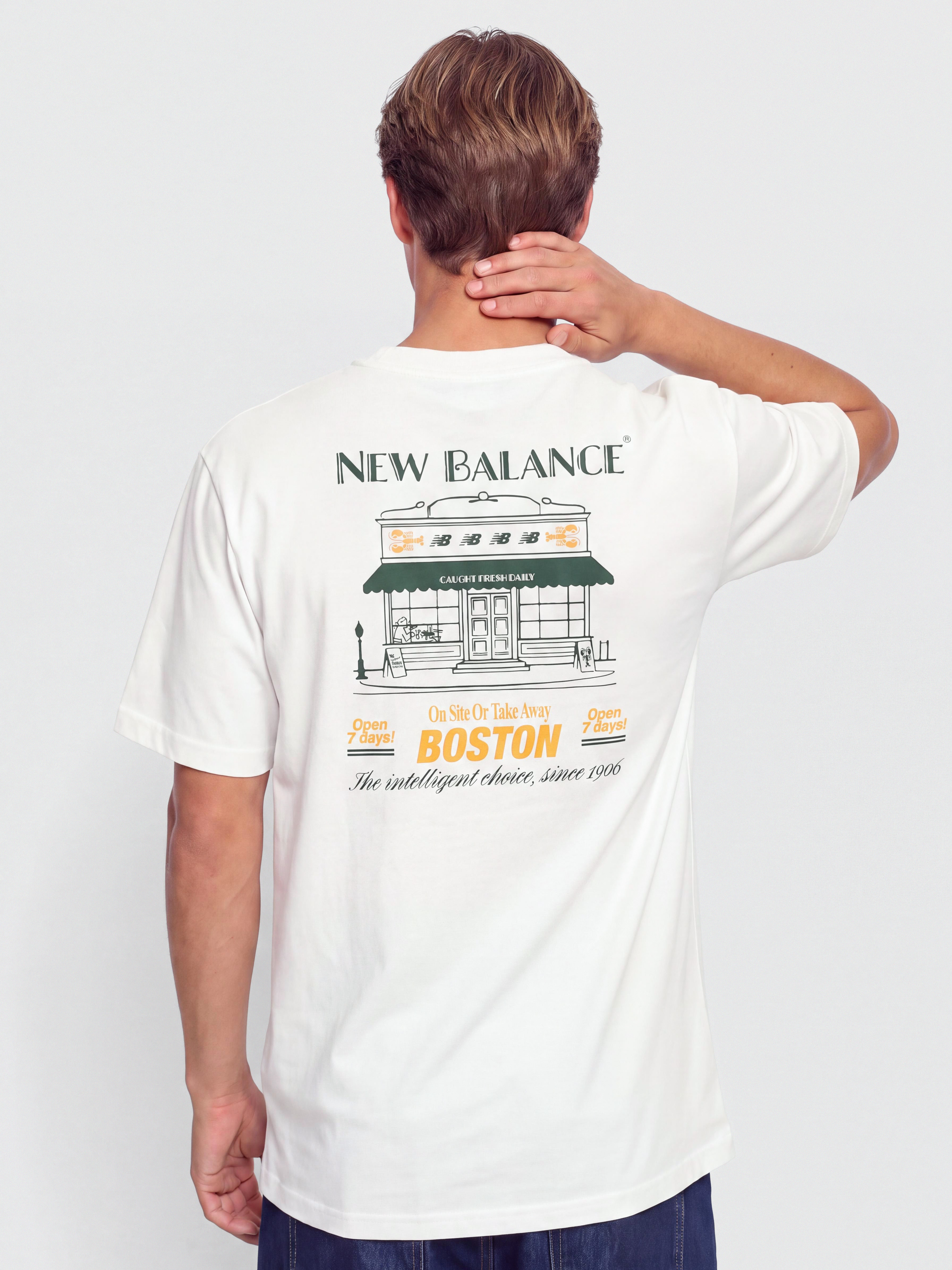 Tričko New Balance Grab a Bite Boston (sea salt)