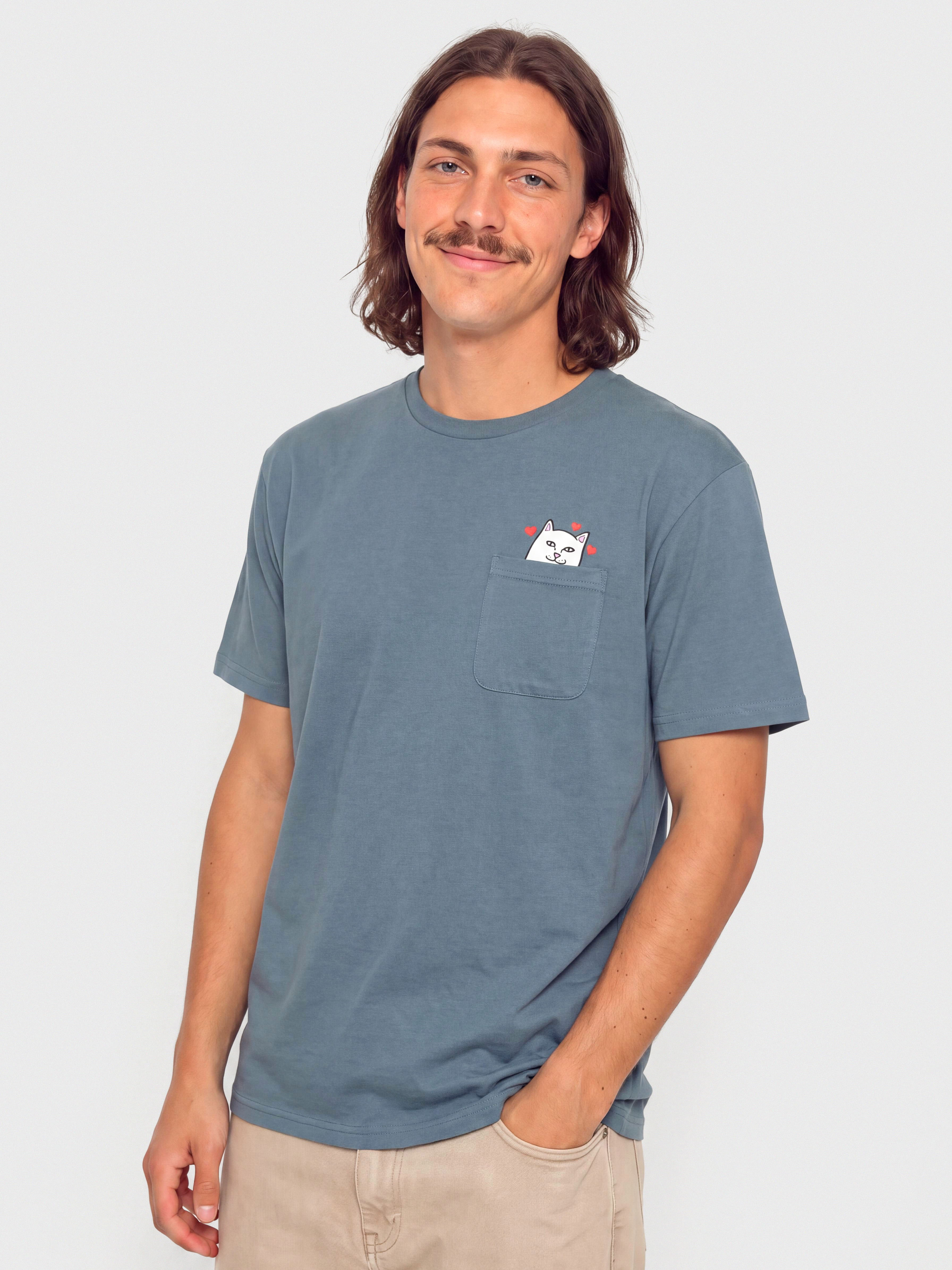 Tričko RipNDip Nermal Loves Pocket (slate)