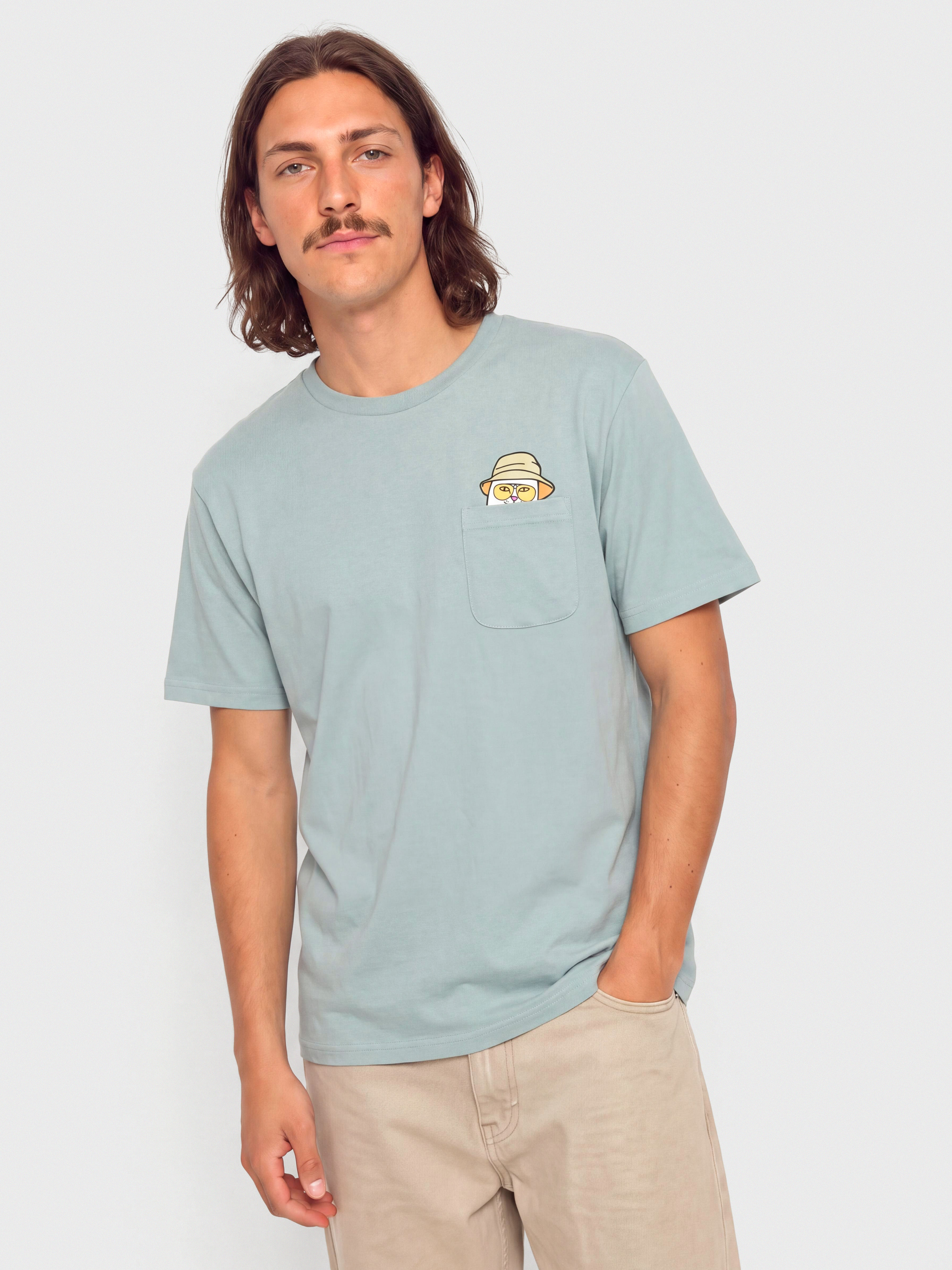 Tričko RipNDip Nermal S Thompson Pocket (silver blue)