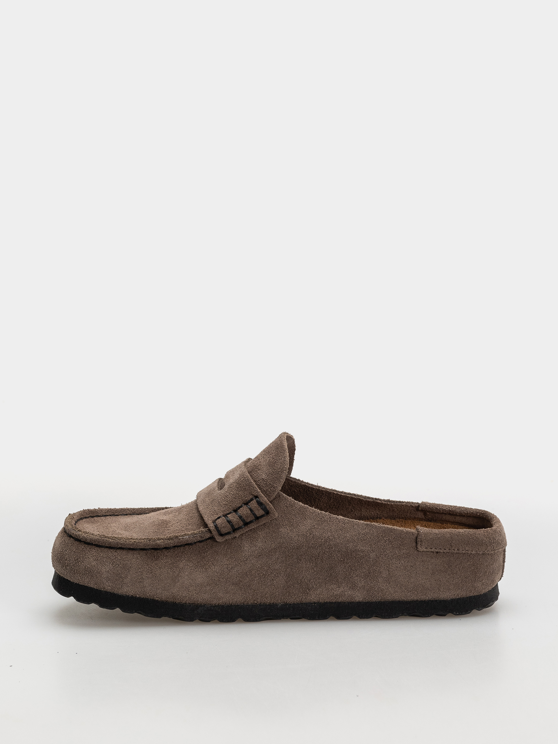 Plážovky Birkenstock Naples Wrapped Suede Leather Narrow (concrete gray)