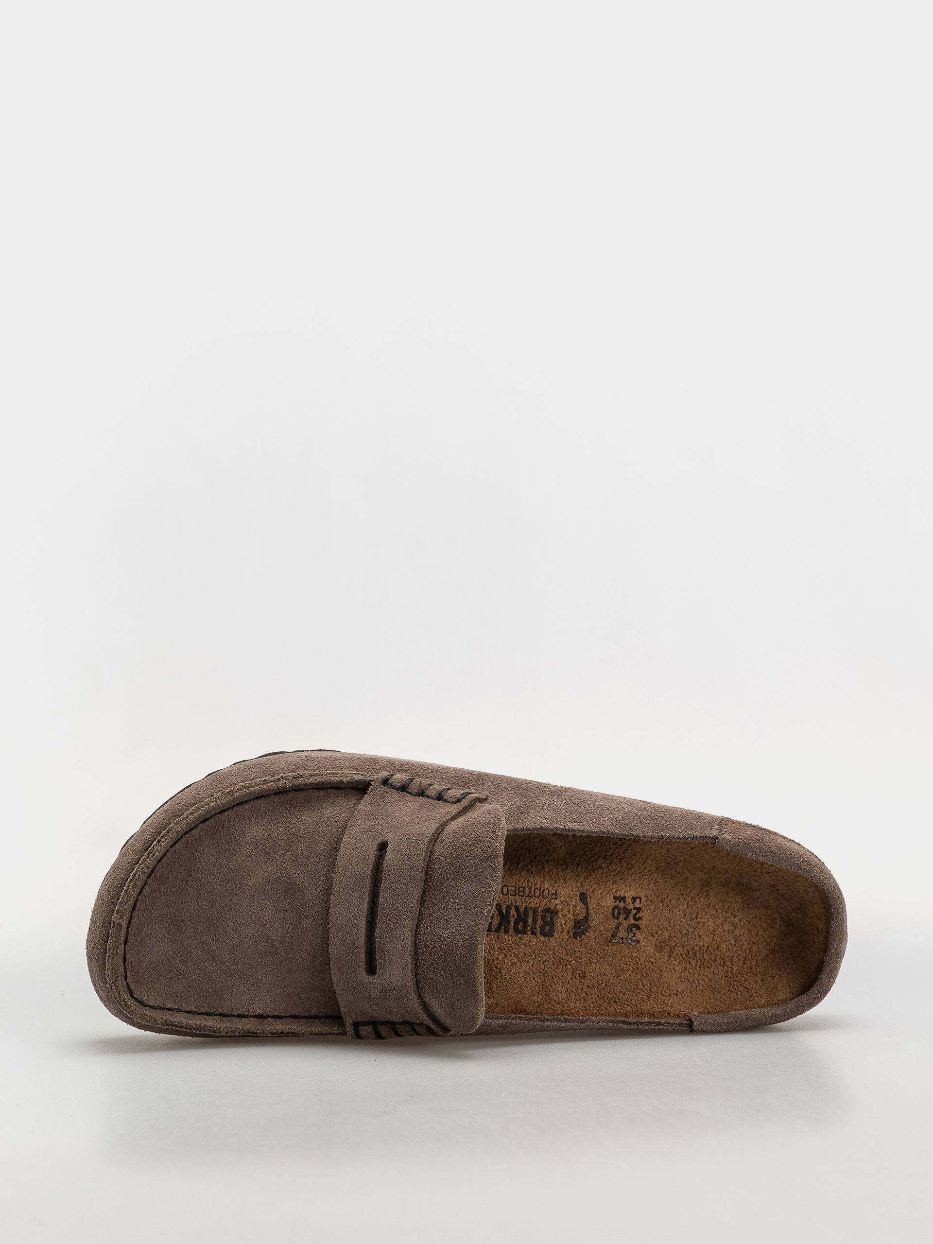 Plážovky Birkenstock Naples Wrapped Suede Leather Narrow (concrete gray)