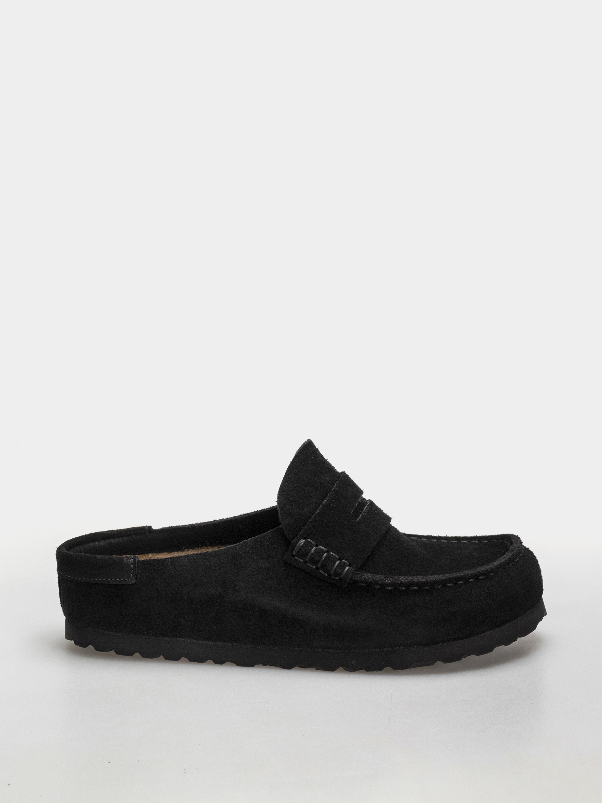 Plážovky Birkenstock Naples Wrapped Suede Leather Narrow (black)
