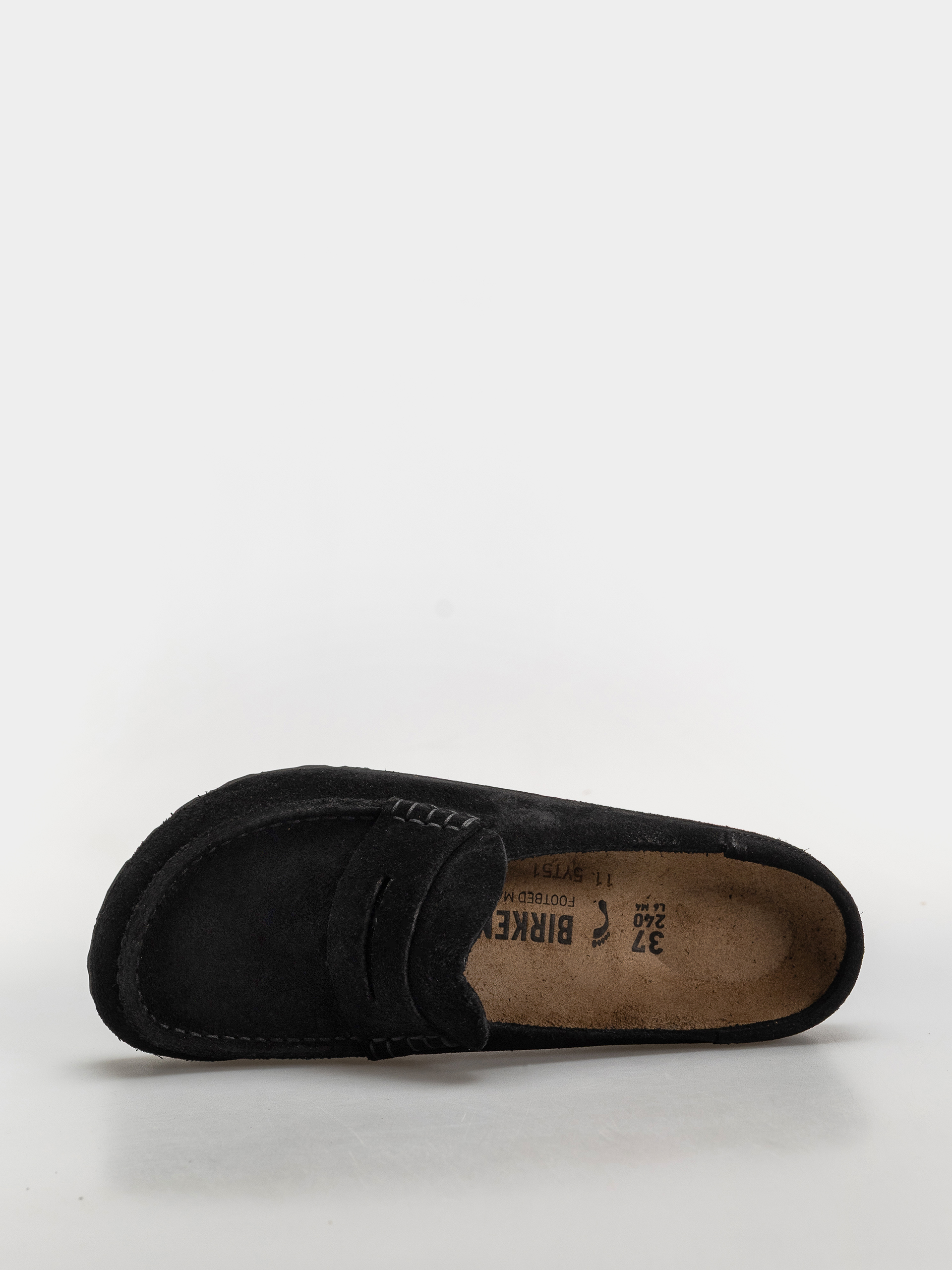Plážovky Birkenstock Naples Wrapped Suede Leather Narrow (black)