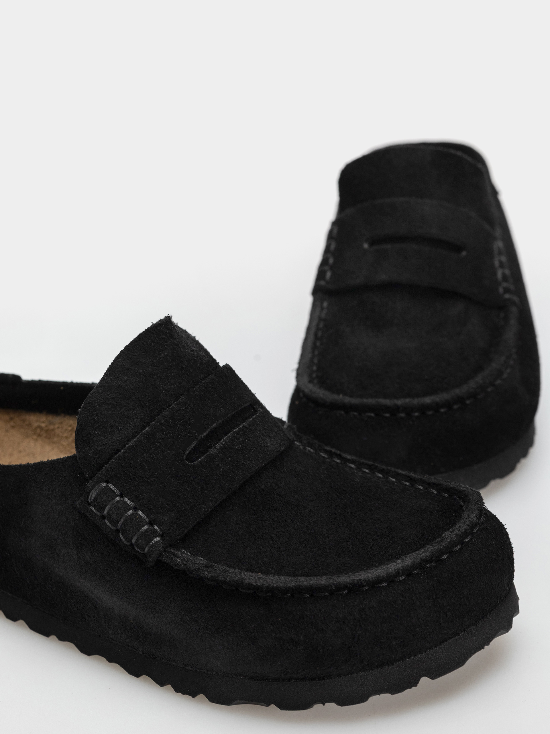 Plážovky Birkenstock Naples Wrapped Suede Leather Narrow (black)