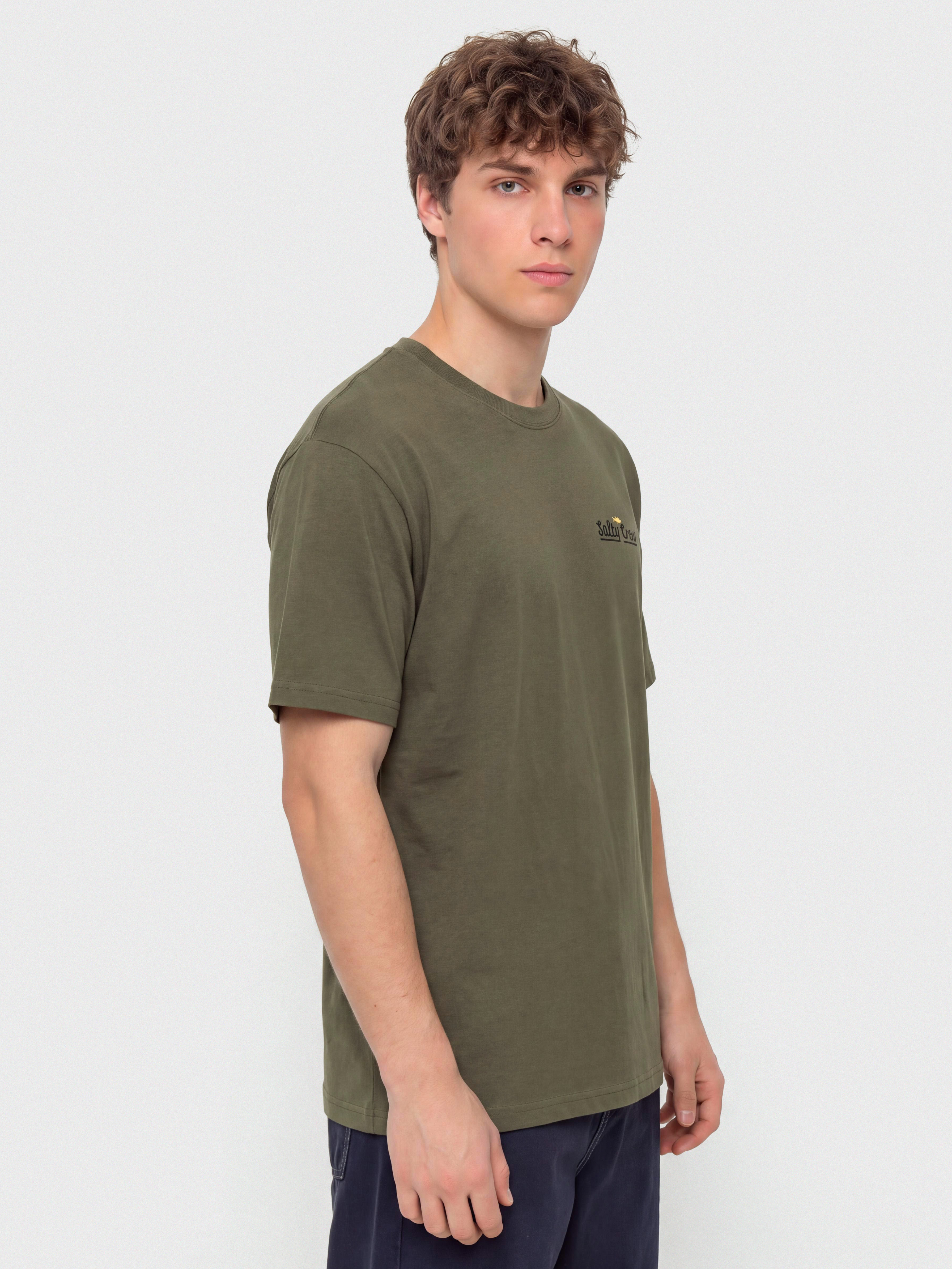 Tričko Salty Crew Border Fill Classic (dusty olive)