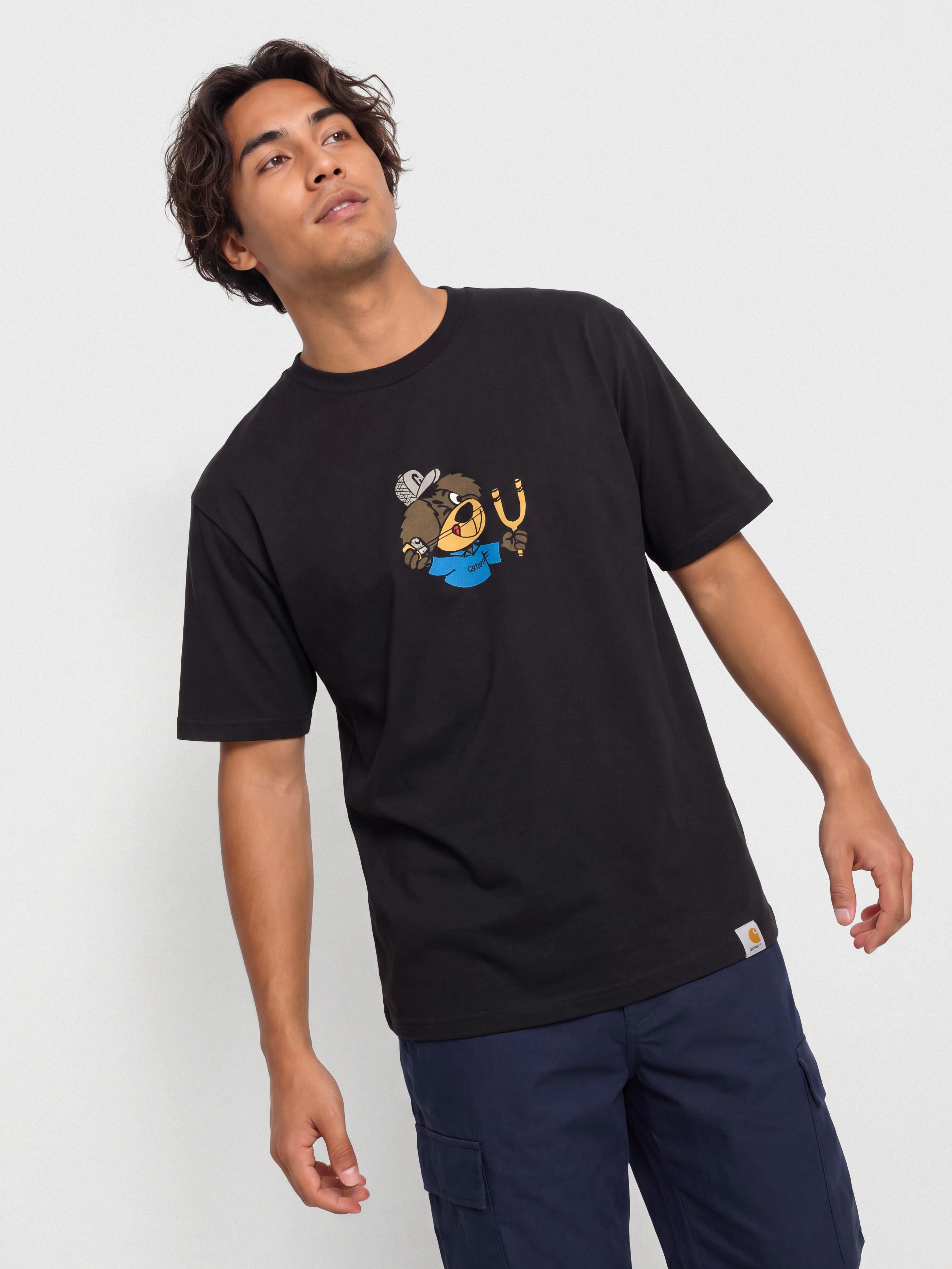 Tričko Carhartt WIP Slingshot (black/heavy enzyme wash)