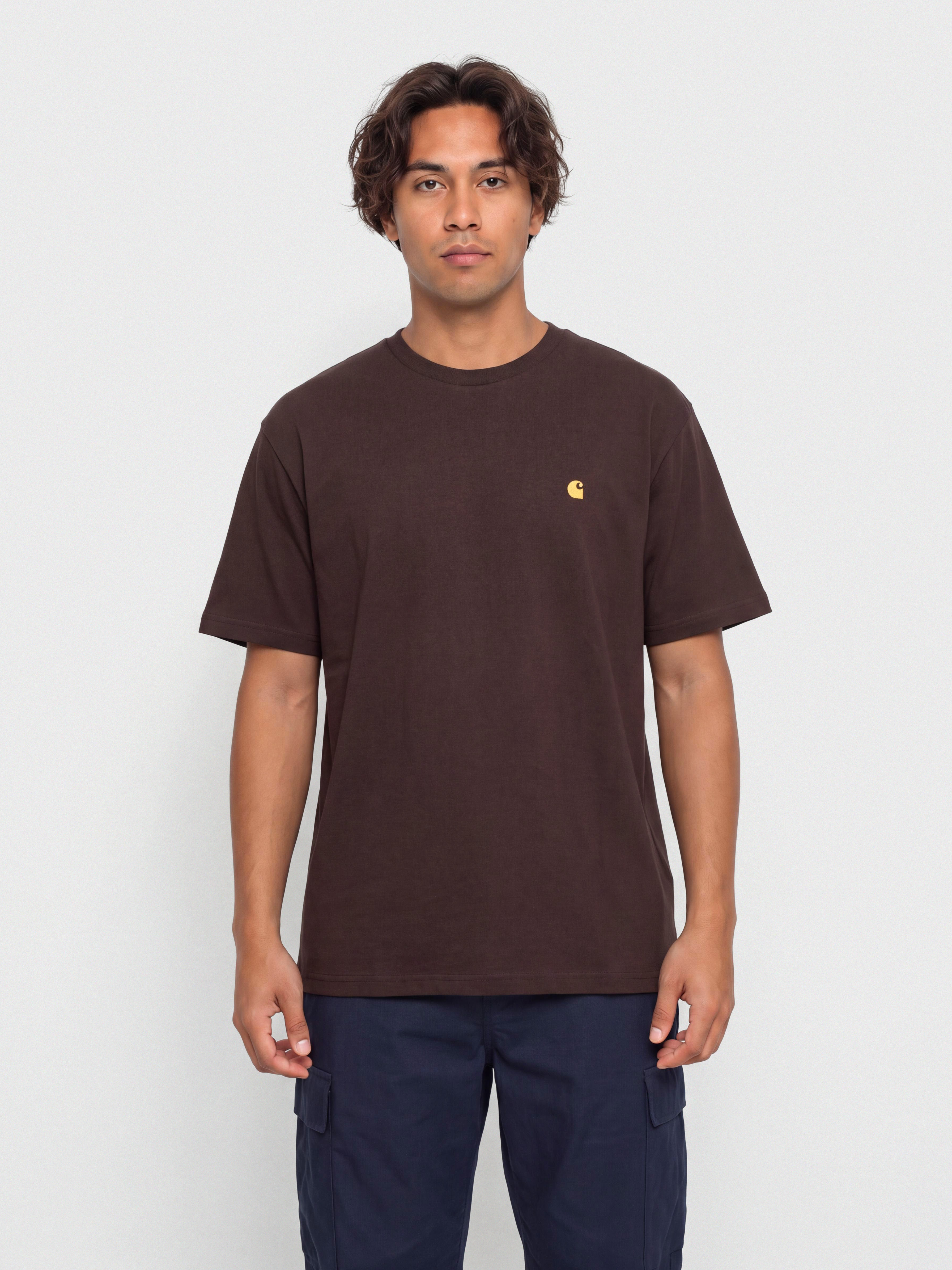 Tričko Carhartt WIP Chase (palisander/gold)