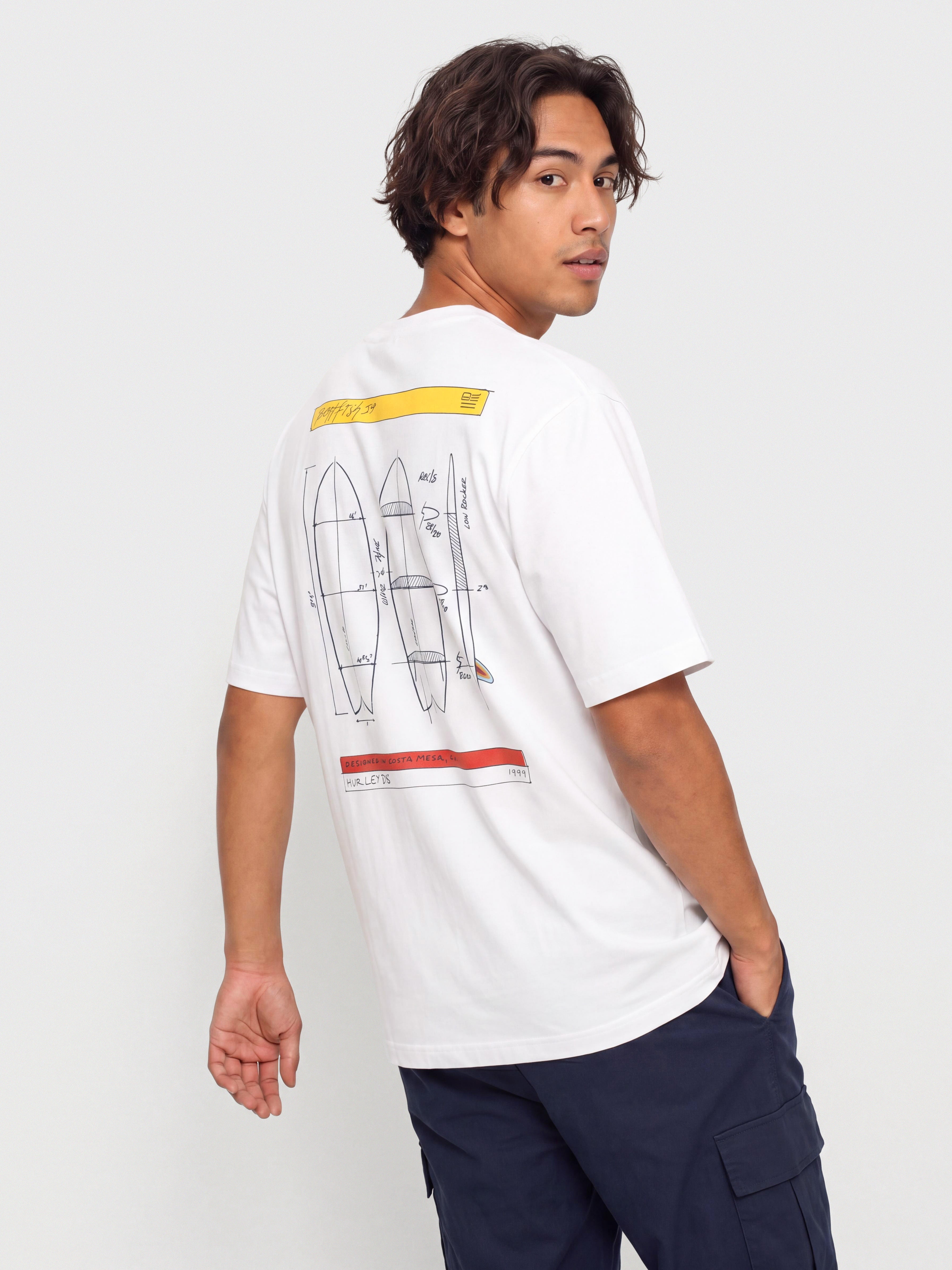 Tričko Hurley Kraft Sketch (white)