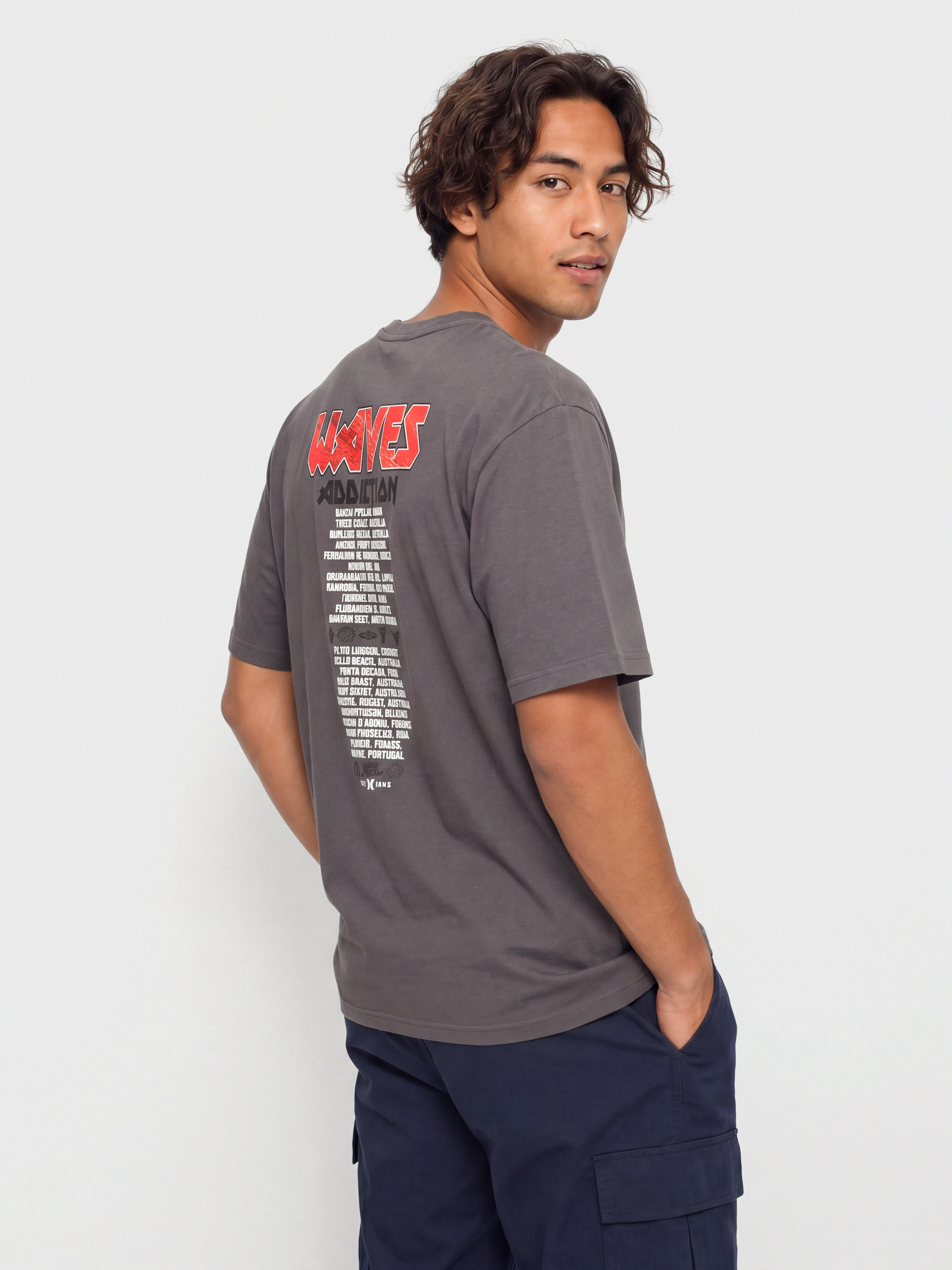 Tričko Hurley Wave Addiction (dark stone grey)