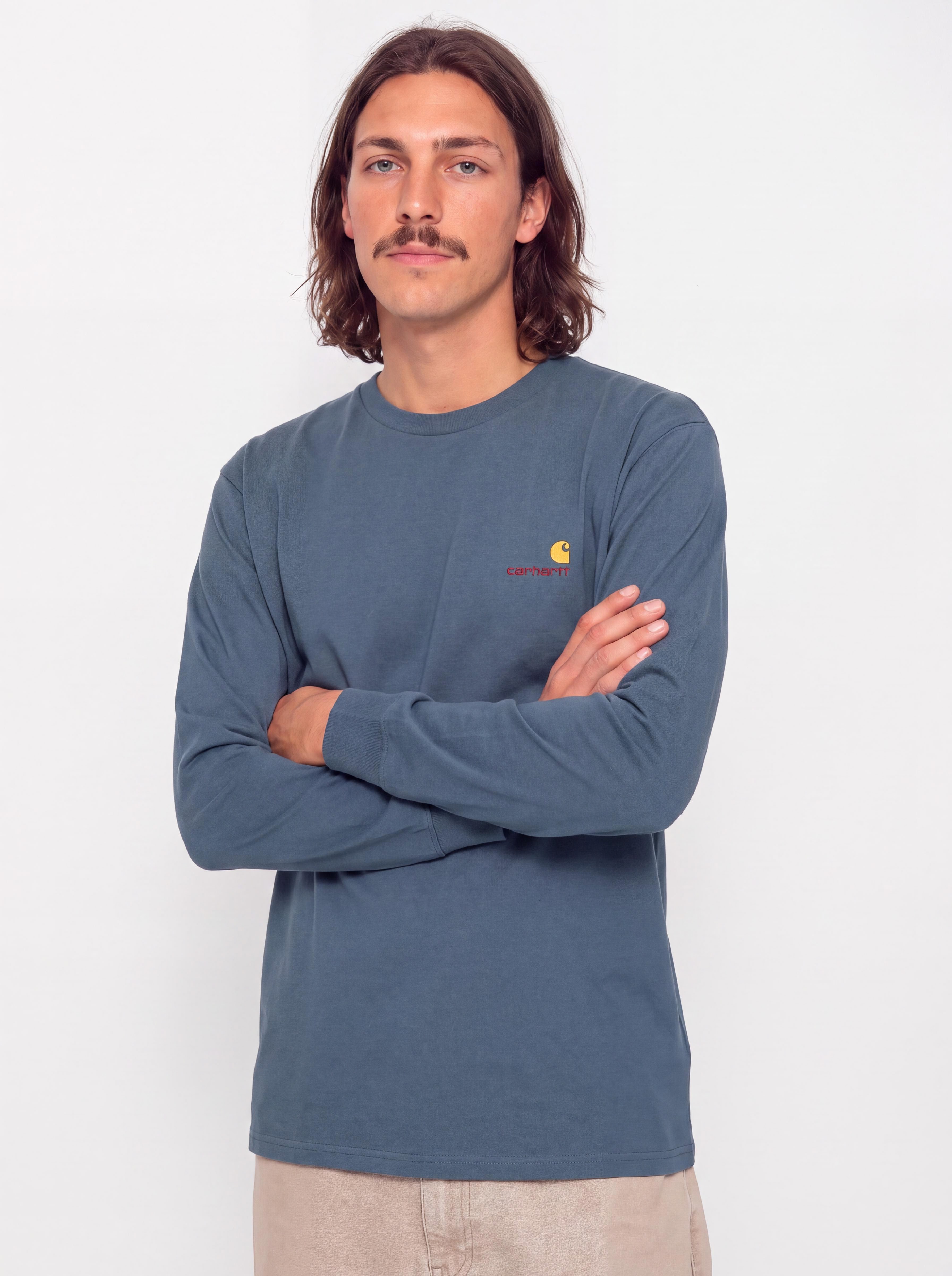 Triko Carhartt WIP American Script (office blue)