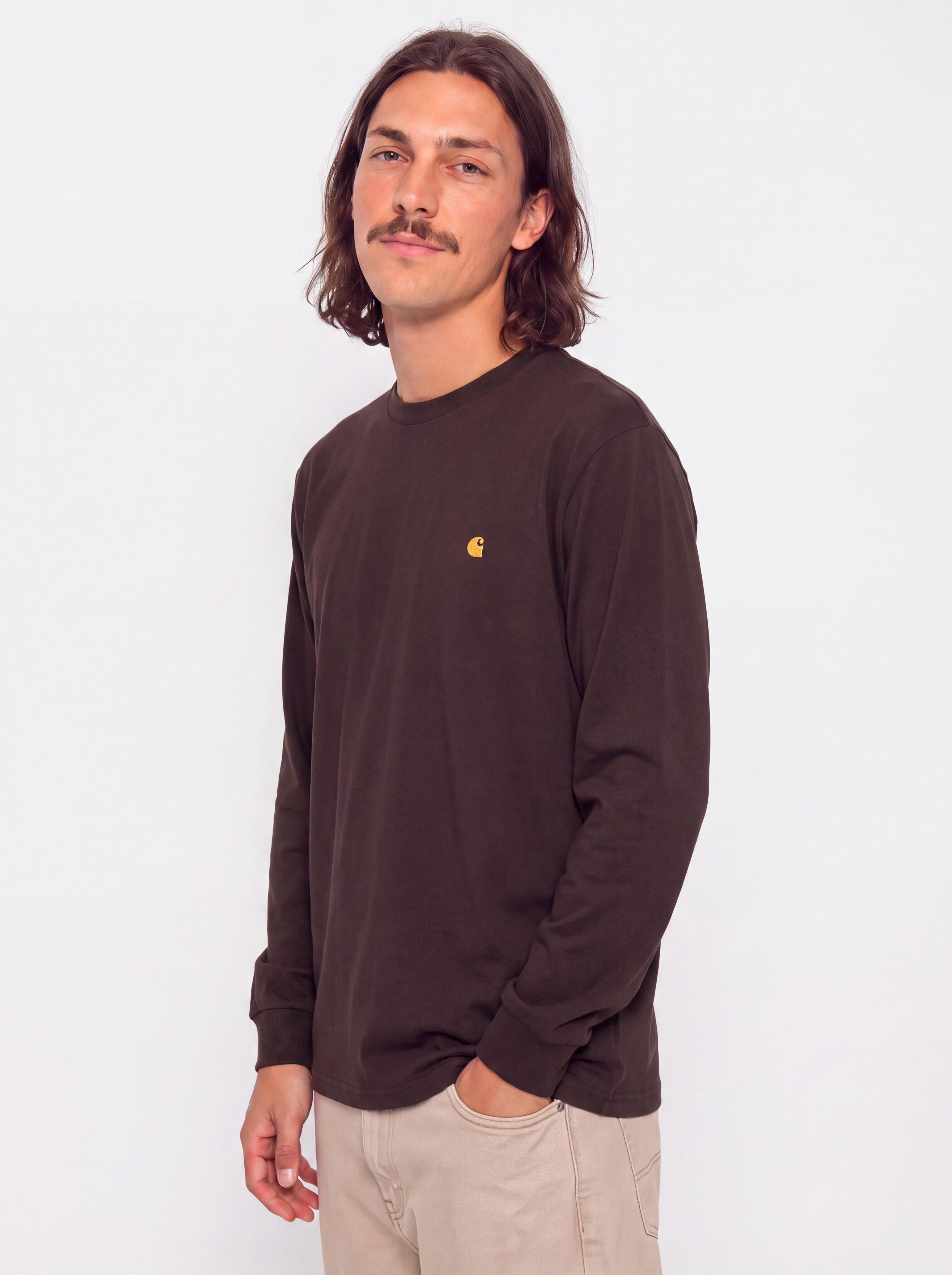 Triko Carhartt WIP Chase (palisander/gold)