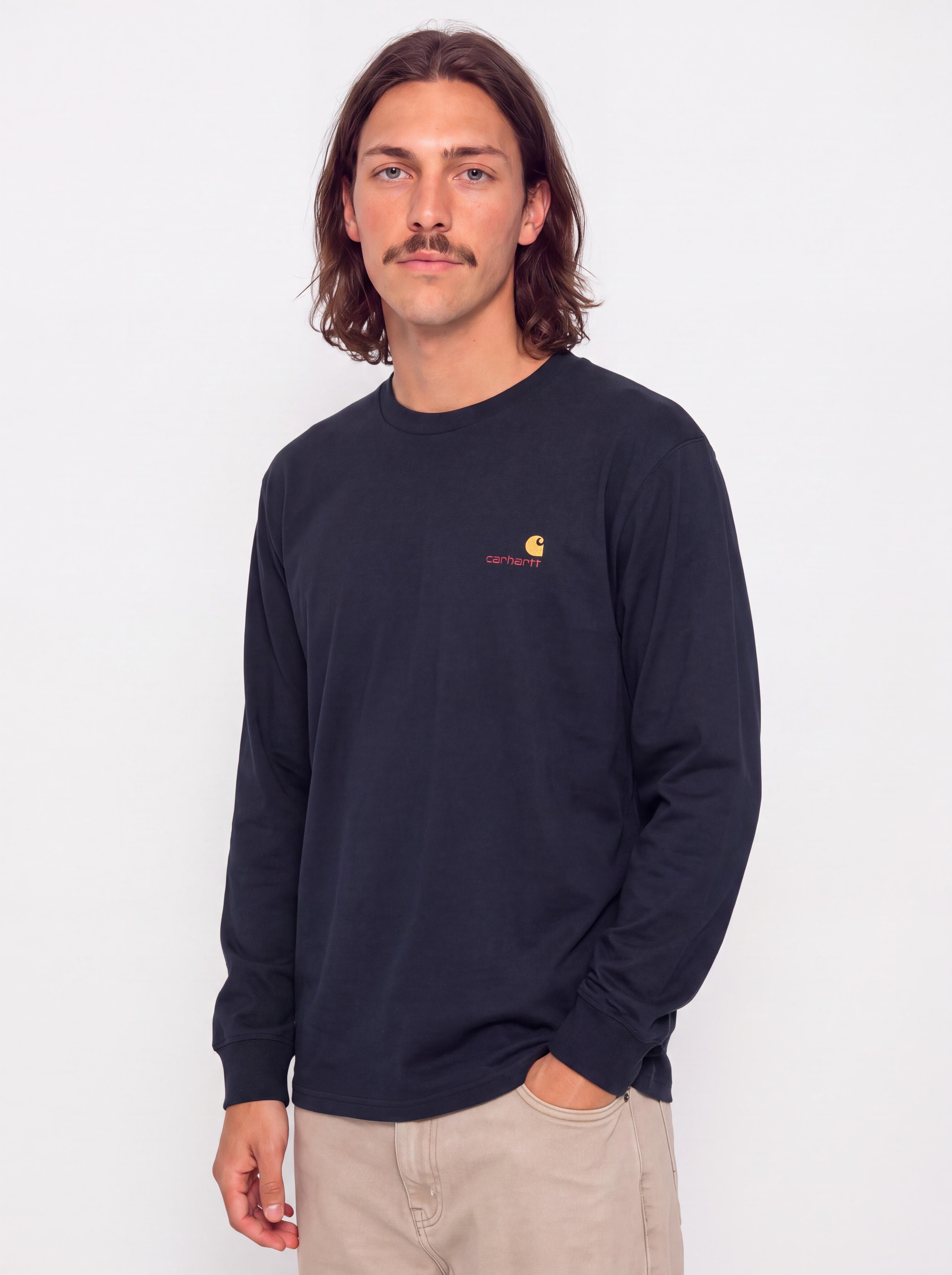 Triko Carhartt WIP American Script (deep night)