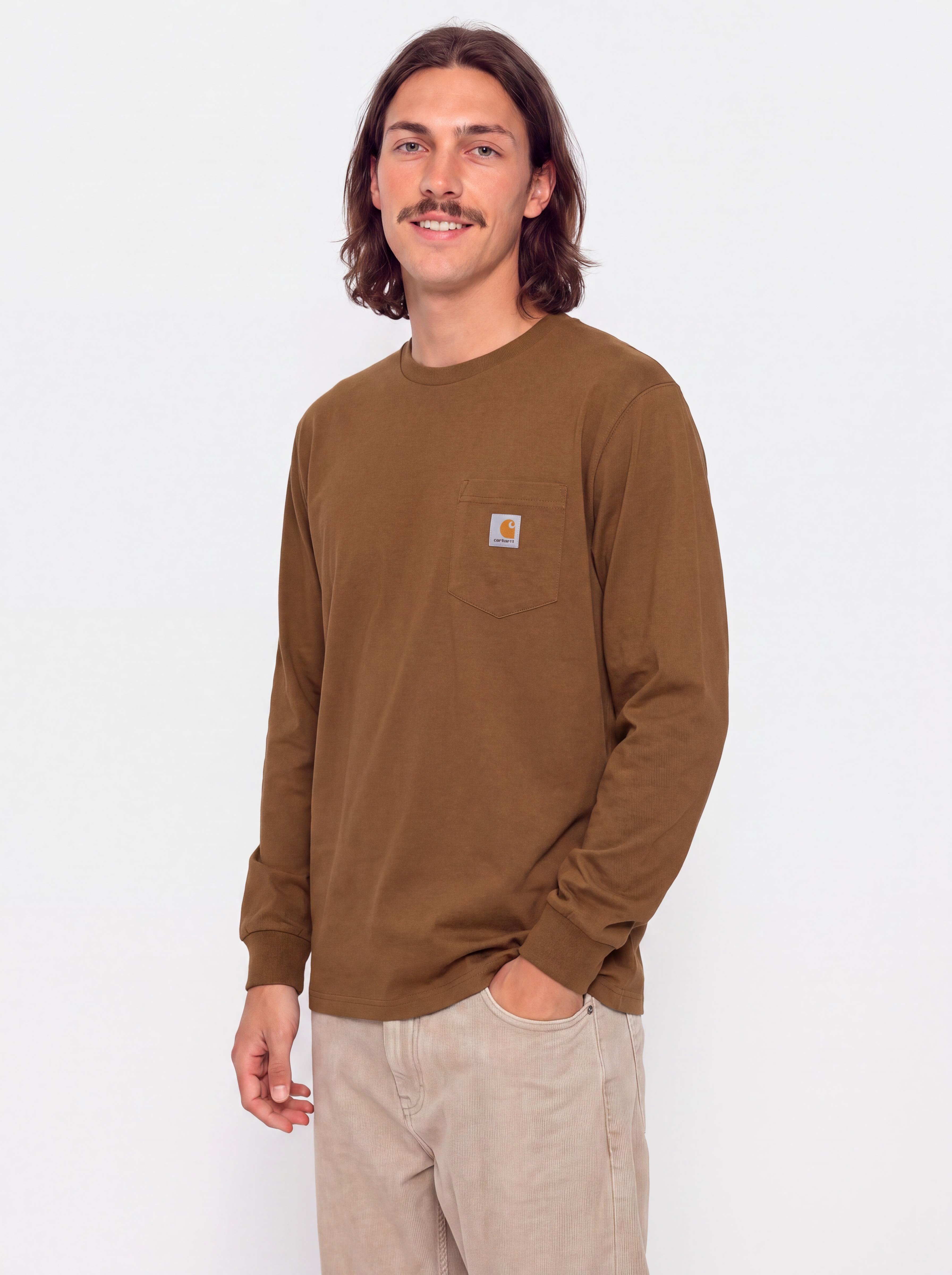 Triko Carhartt WIP Pocket (wip h brown)