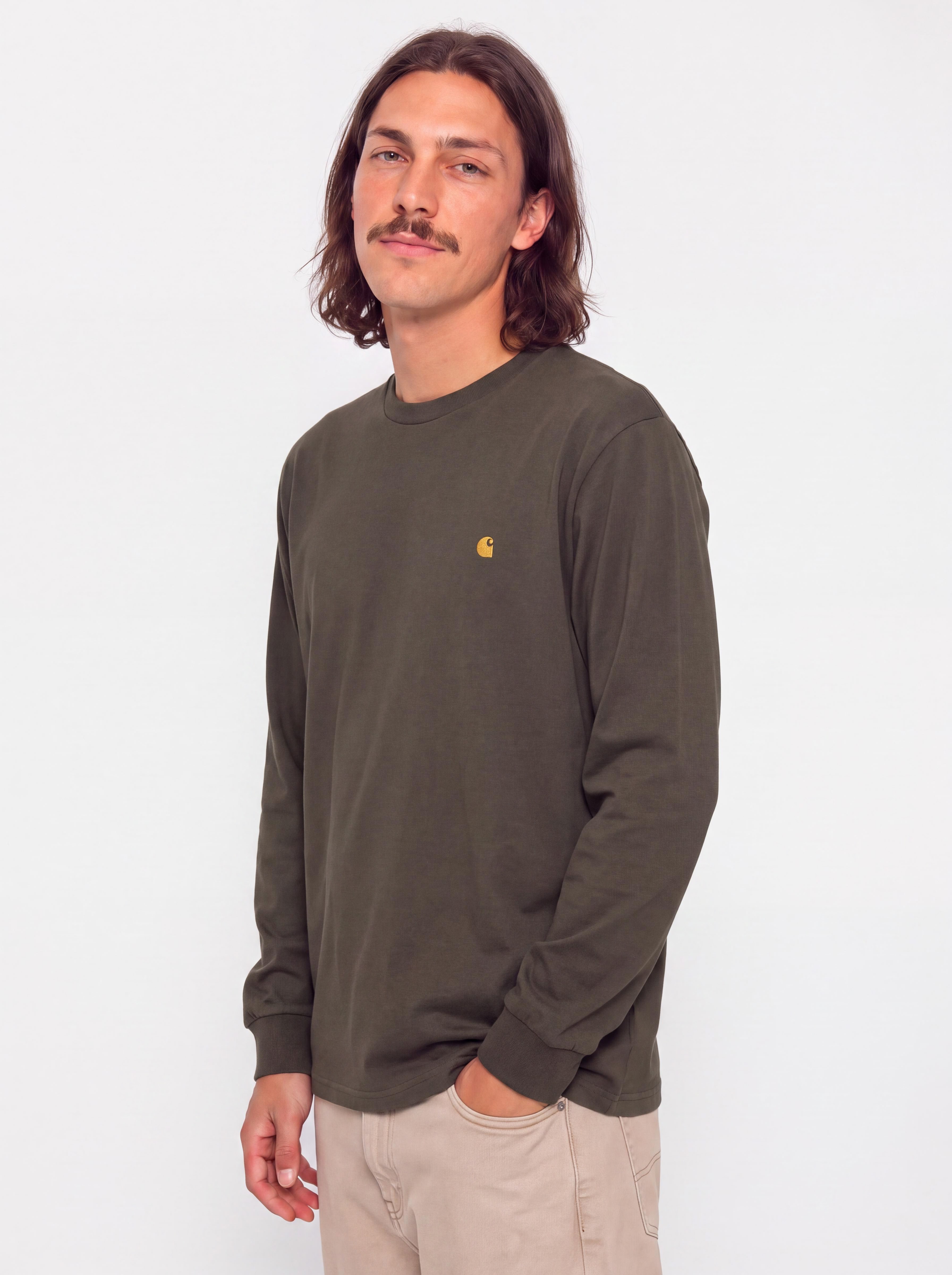 Triko Carhartt WIP Chase (shungite/gold)