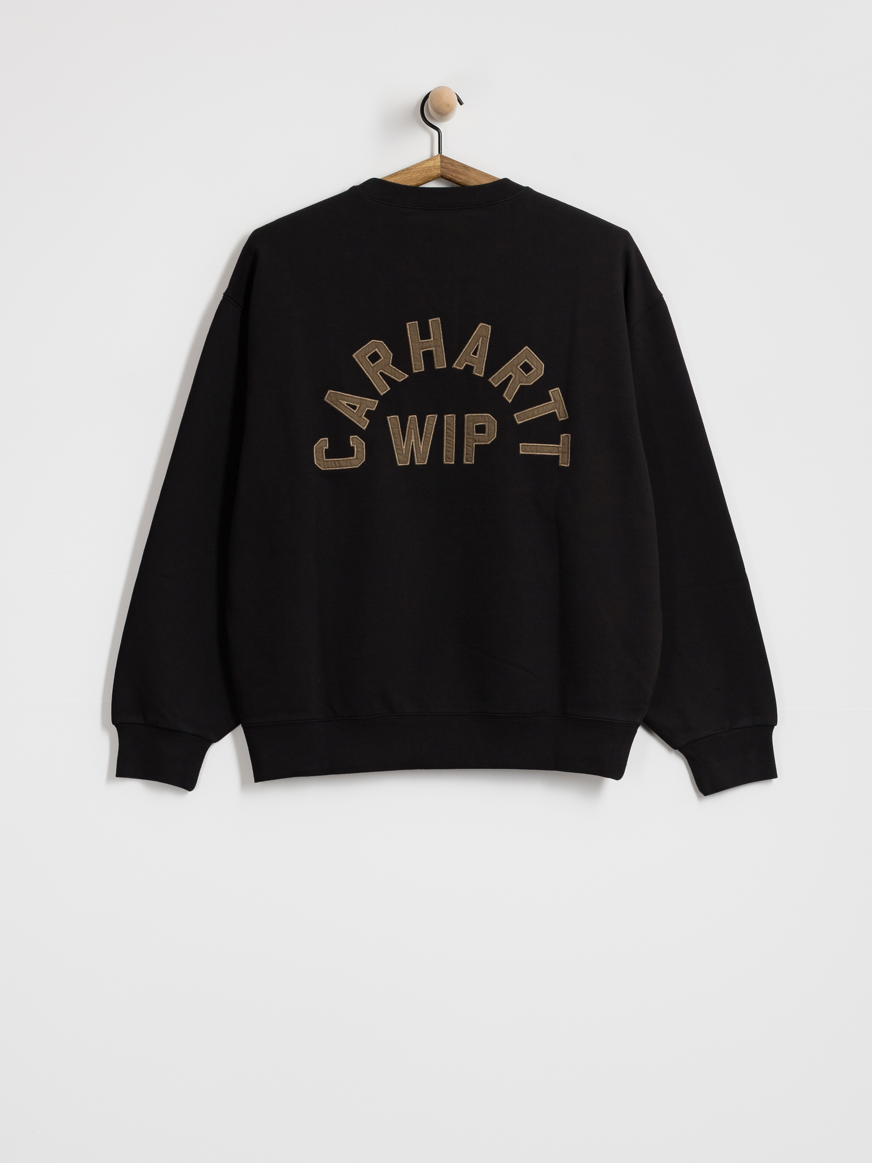 Mikina Carhartt WIP Arch Script (black/hamilton brown/stone washed)