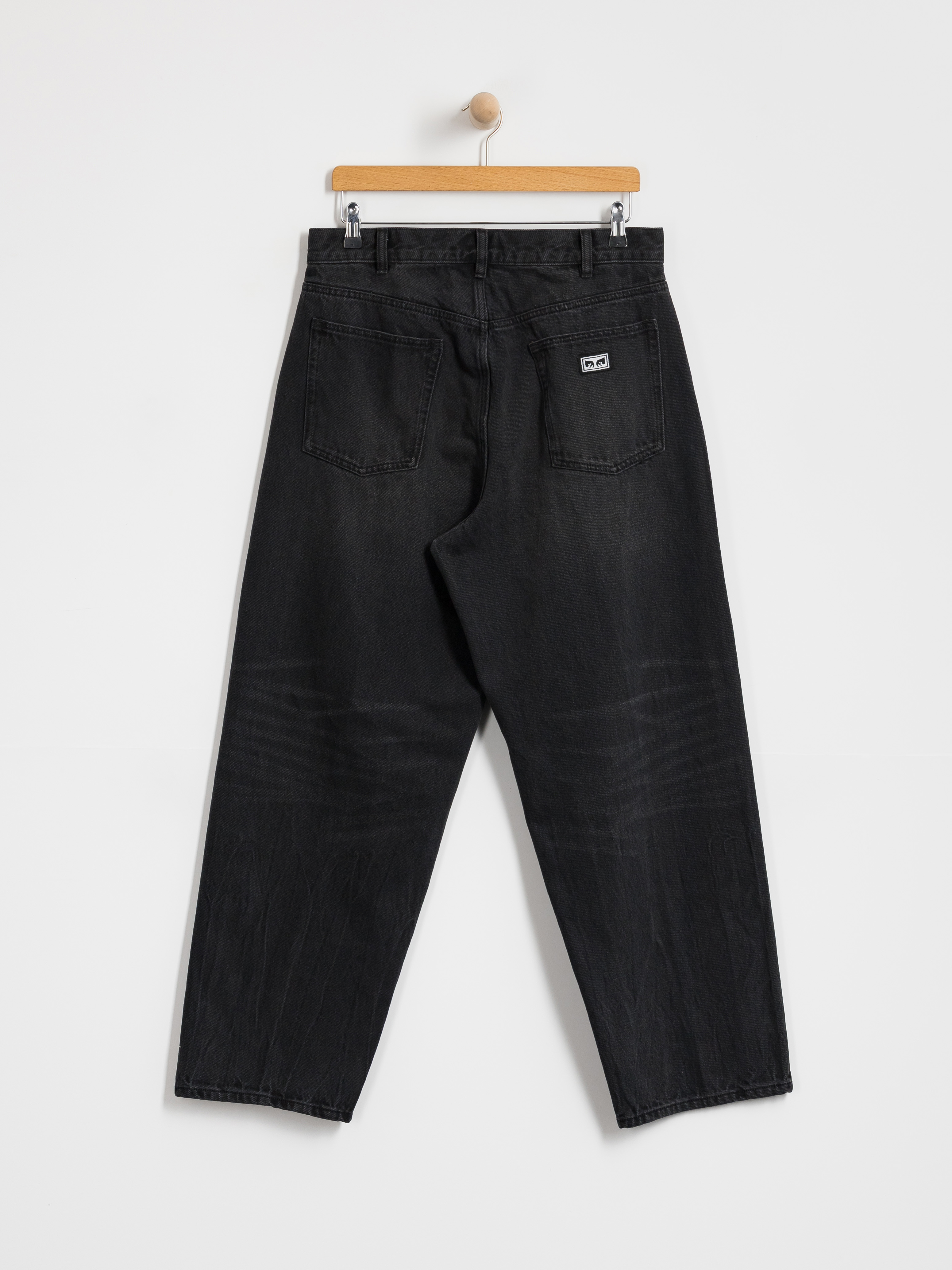 Kalhoty OBEY Bigwig Baggy Denim (heavy vintage black)