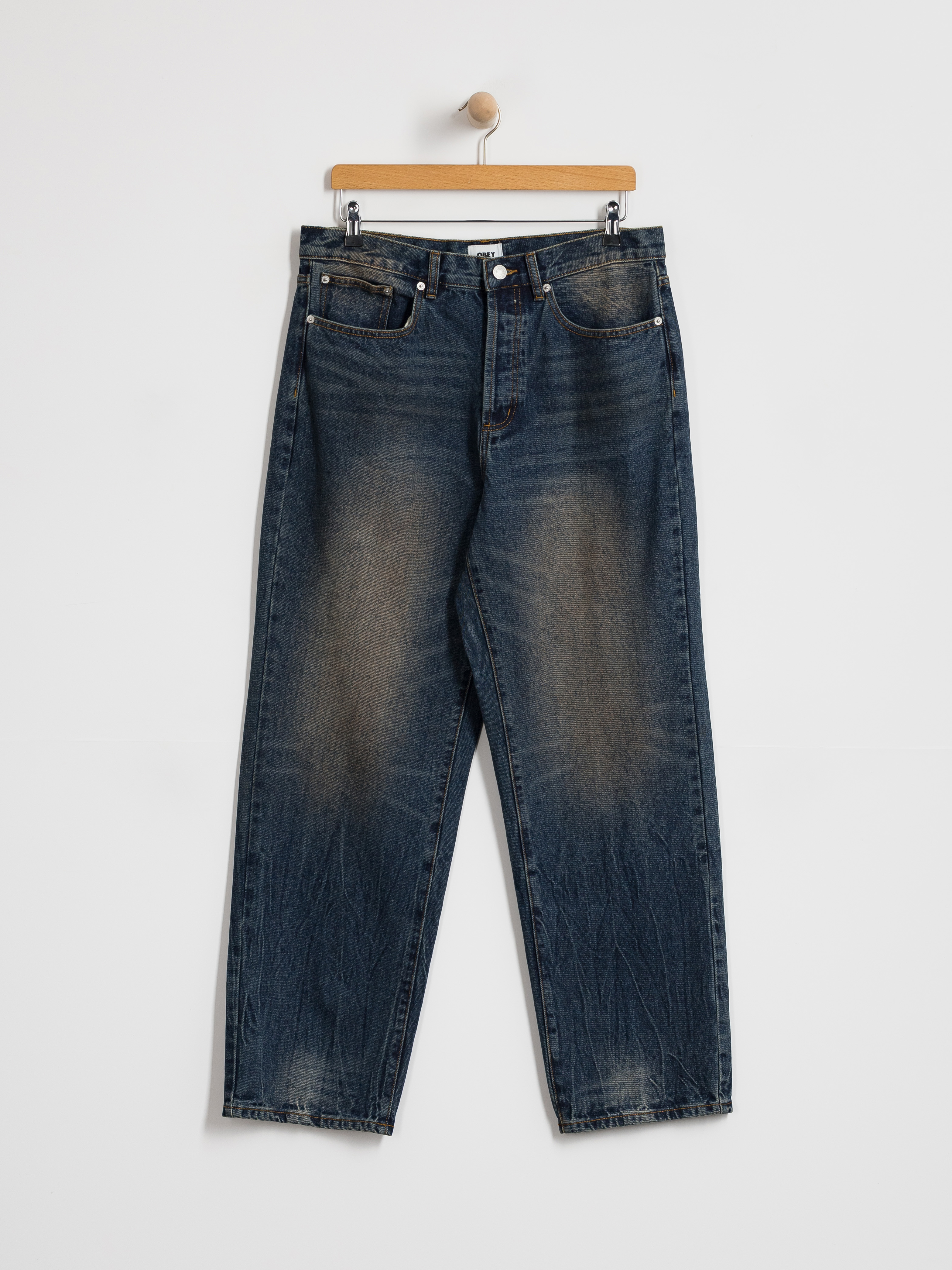 Kalhoty OBEY Classic Baggy Denim (oil stained indigo)