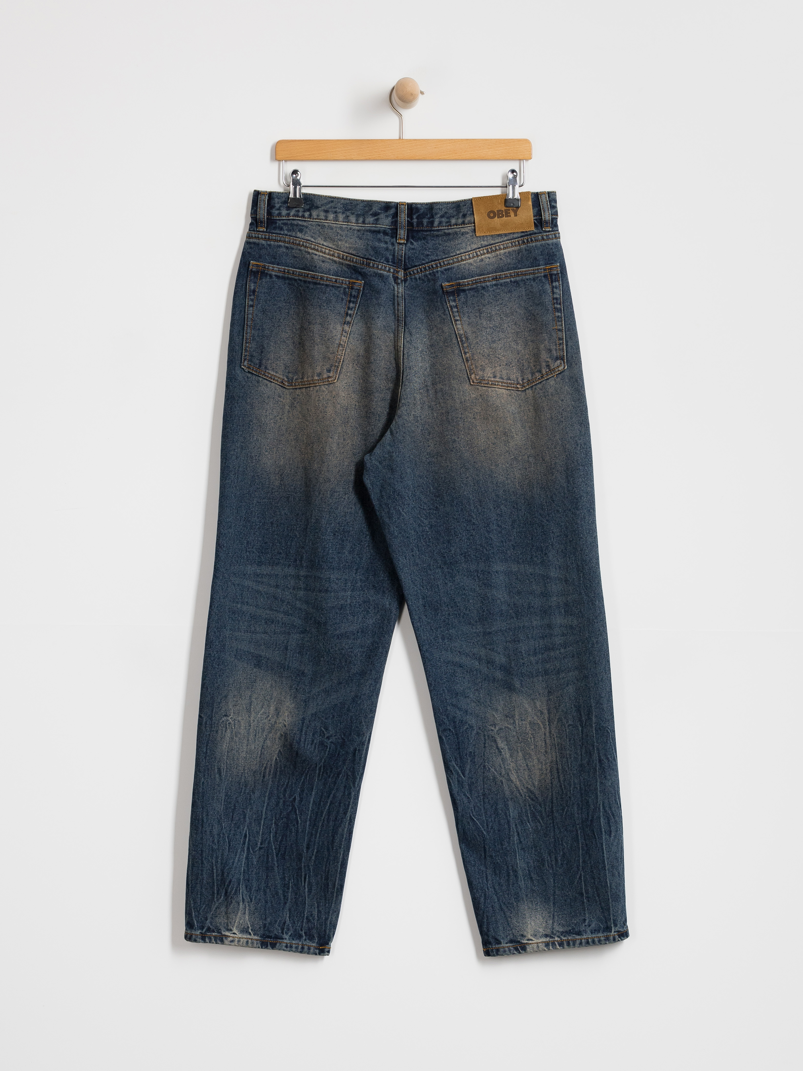 Kalhoty OBEY Classic Baggy Denim (oil stained indigo)