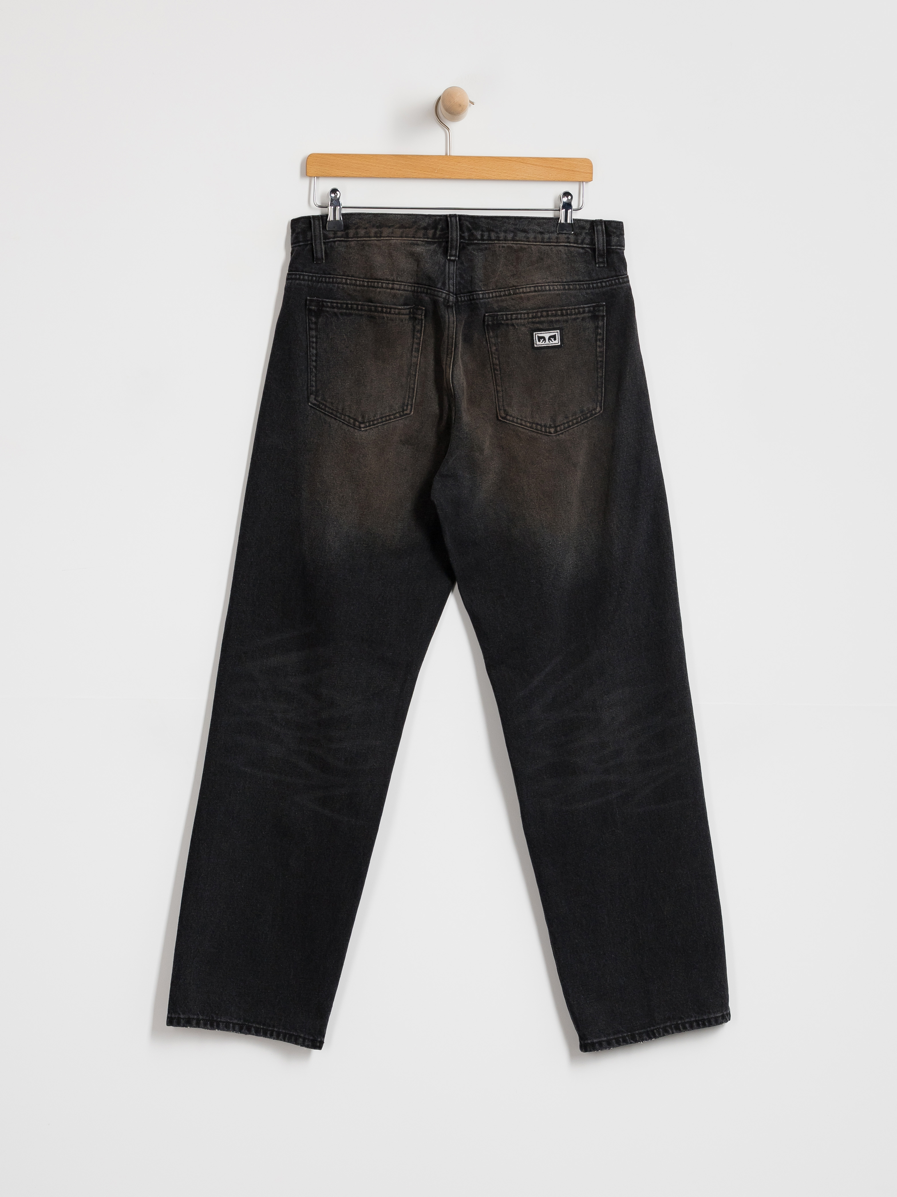Kalhoty OBEY Boxcar Straight Denim (oxidized black)