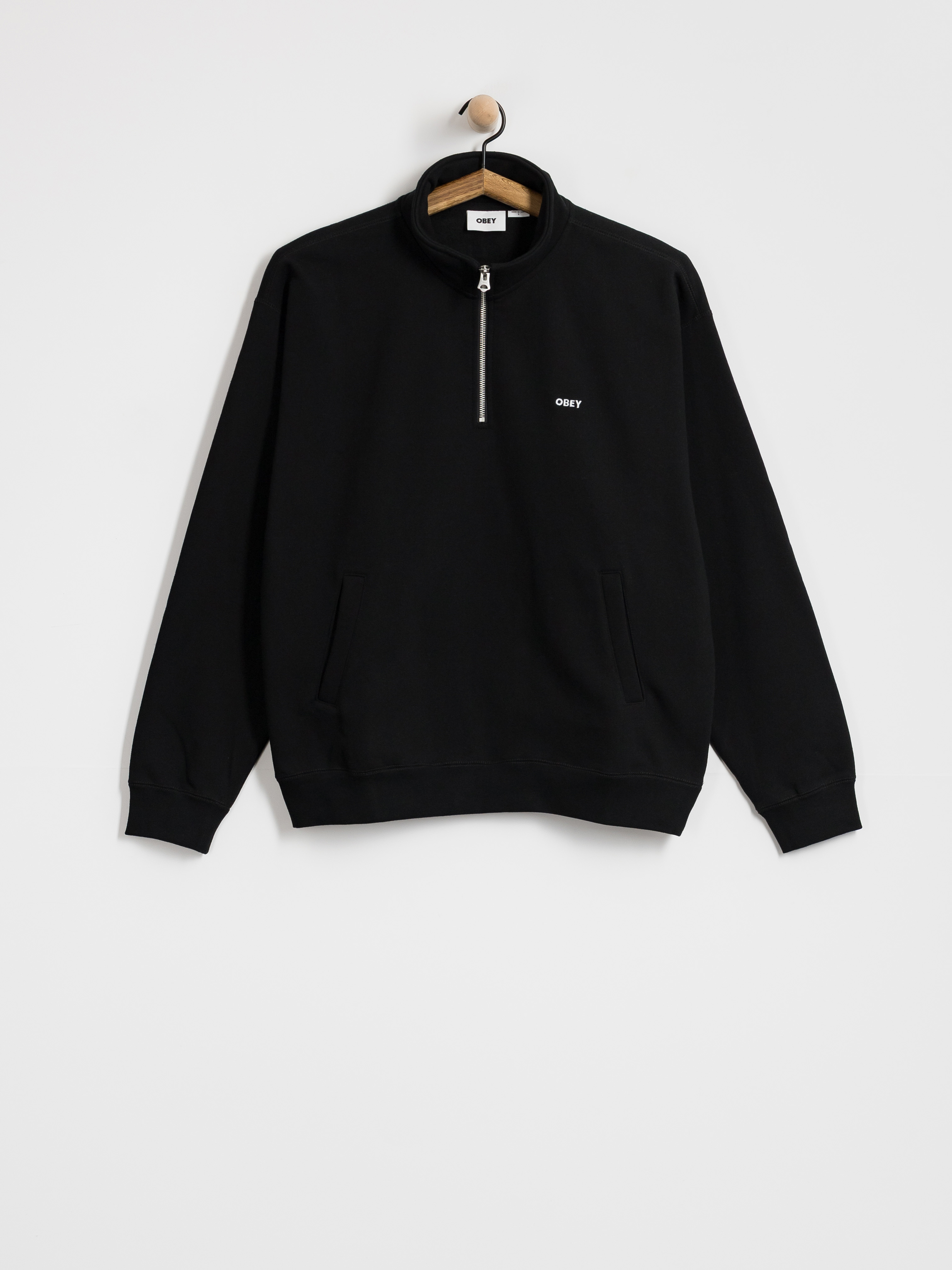 Mikina OBEY Established Works Bold Mockneck (black)