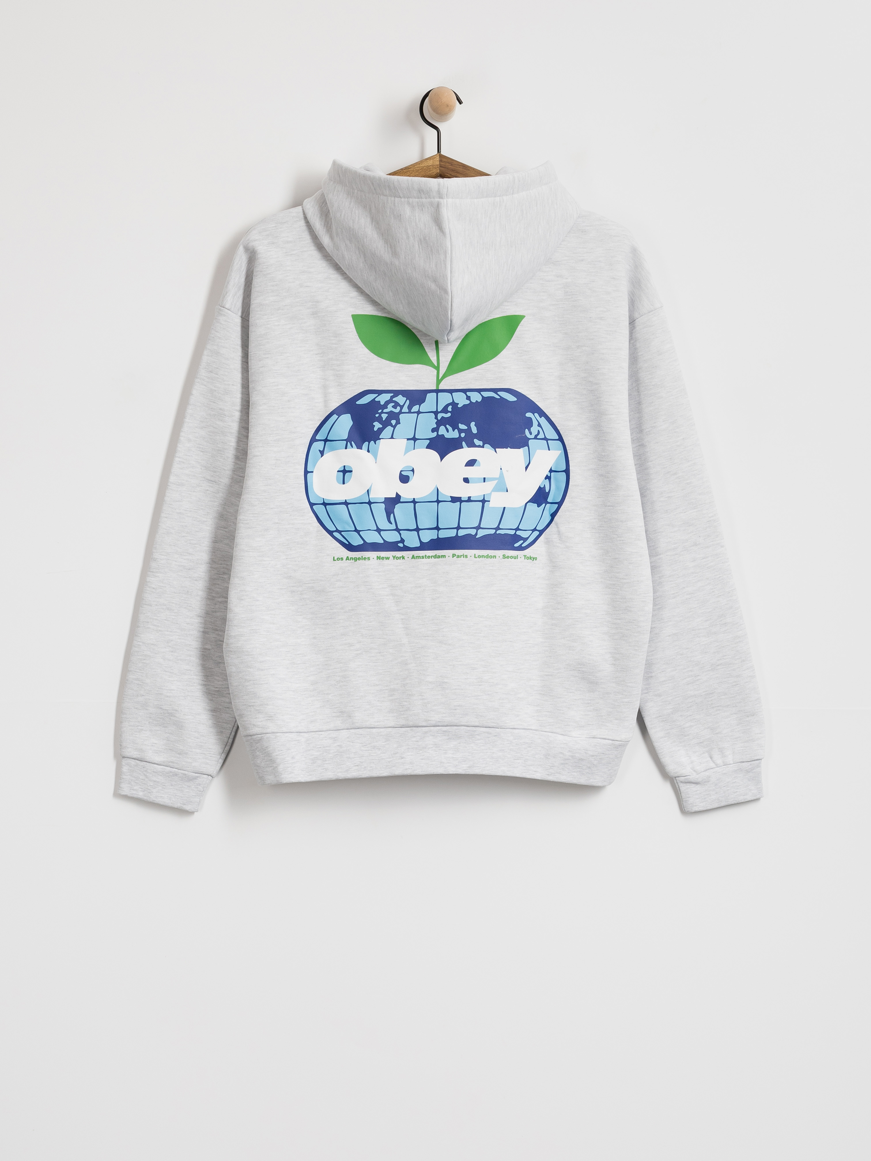 Mikina s kapucí OBEY Intercontinental Extra HD (ash grey)