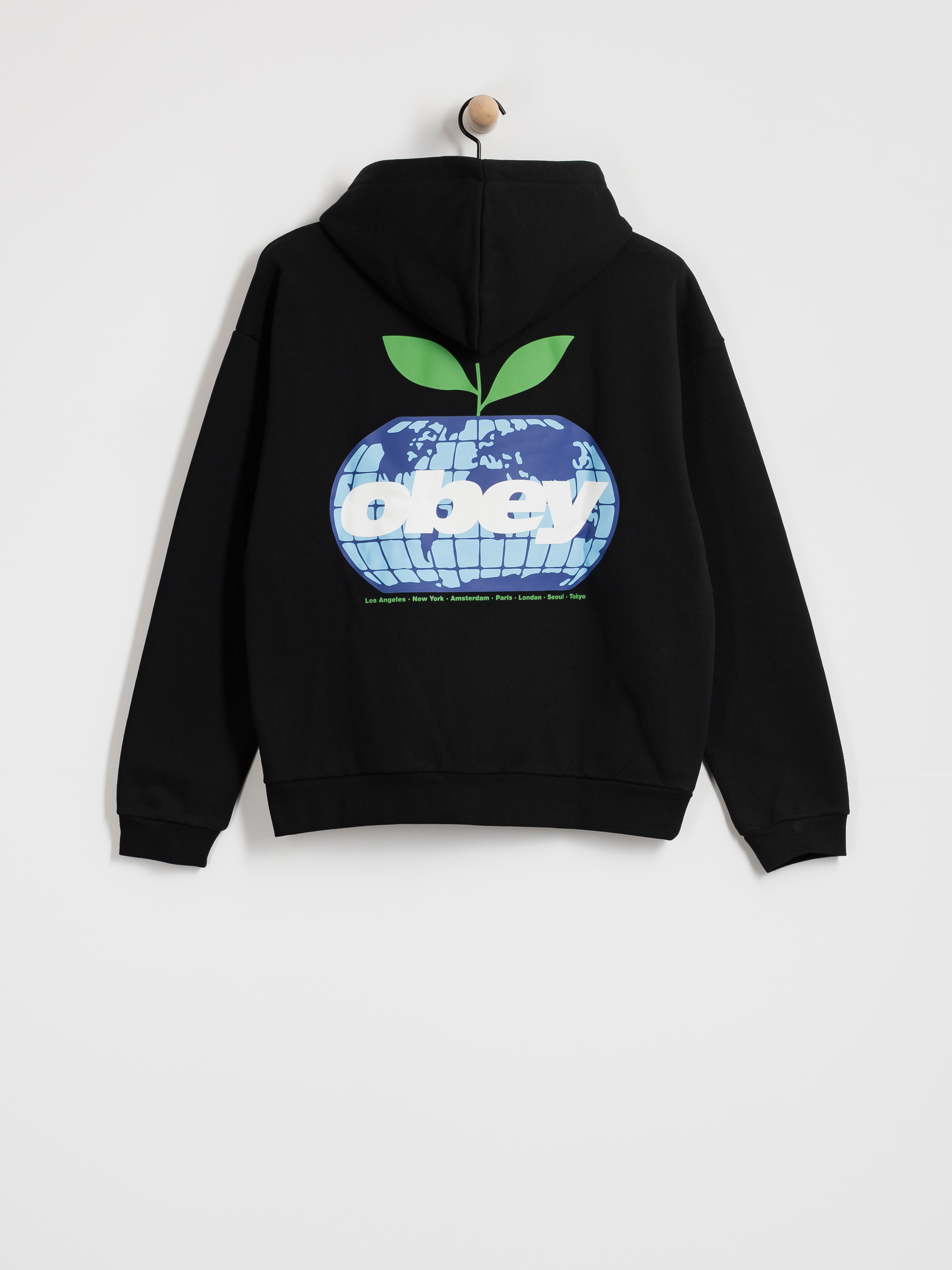 Mikina s kapucí OBEY Intercontinental Extra HD (black)