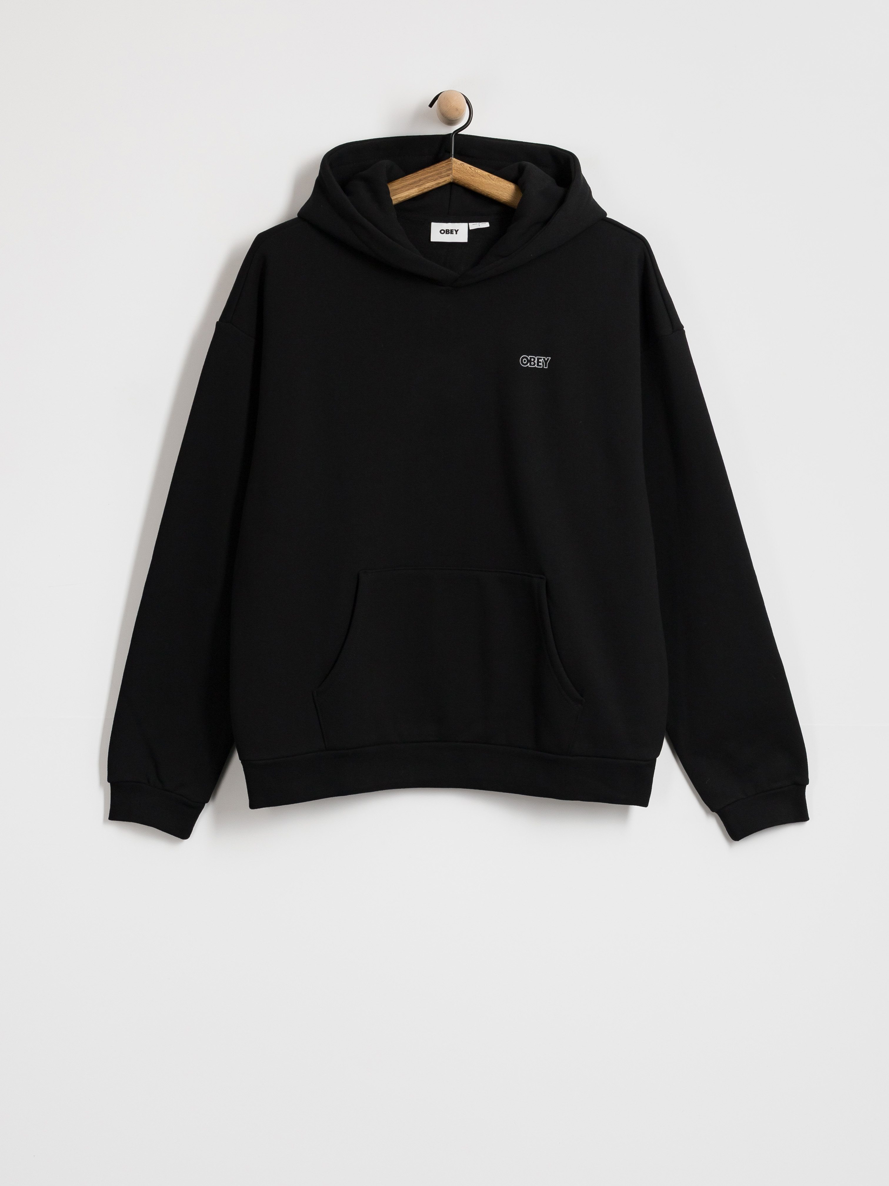 Mikina s kapucí OBEY Treble Extra Heavy HD (black)