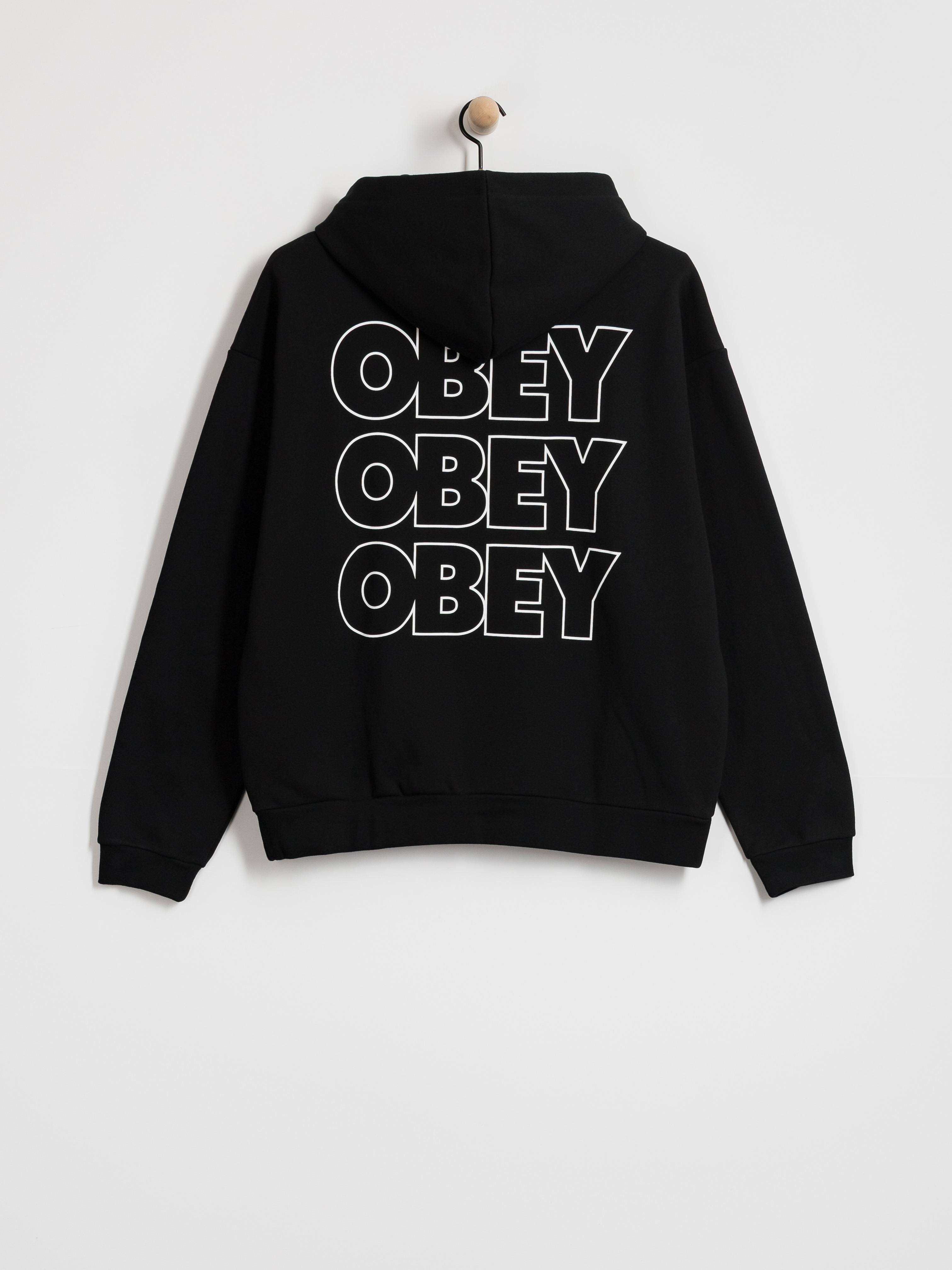 Mikina s kapucí OBEY Treble Extra Heavy HD (black)