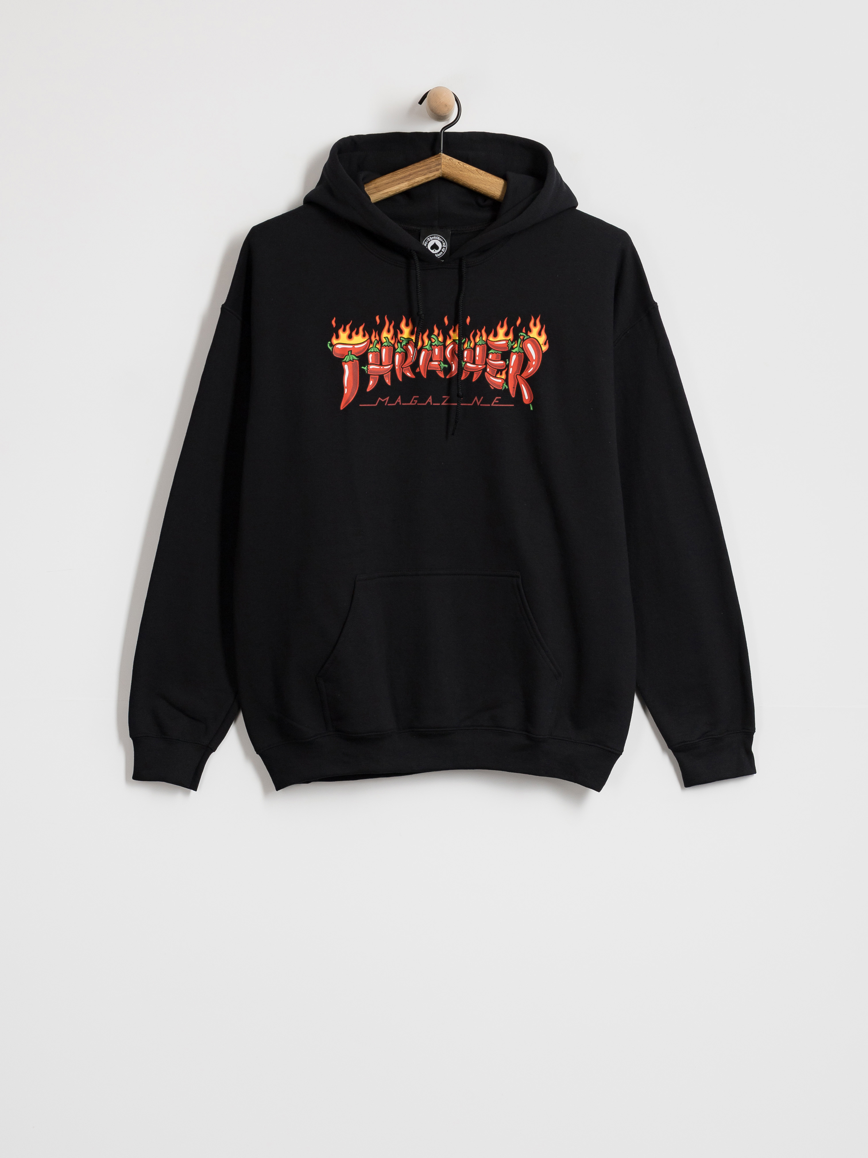 Mikina s kapucí Thrasher Fuego HD (black)
