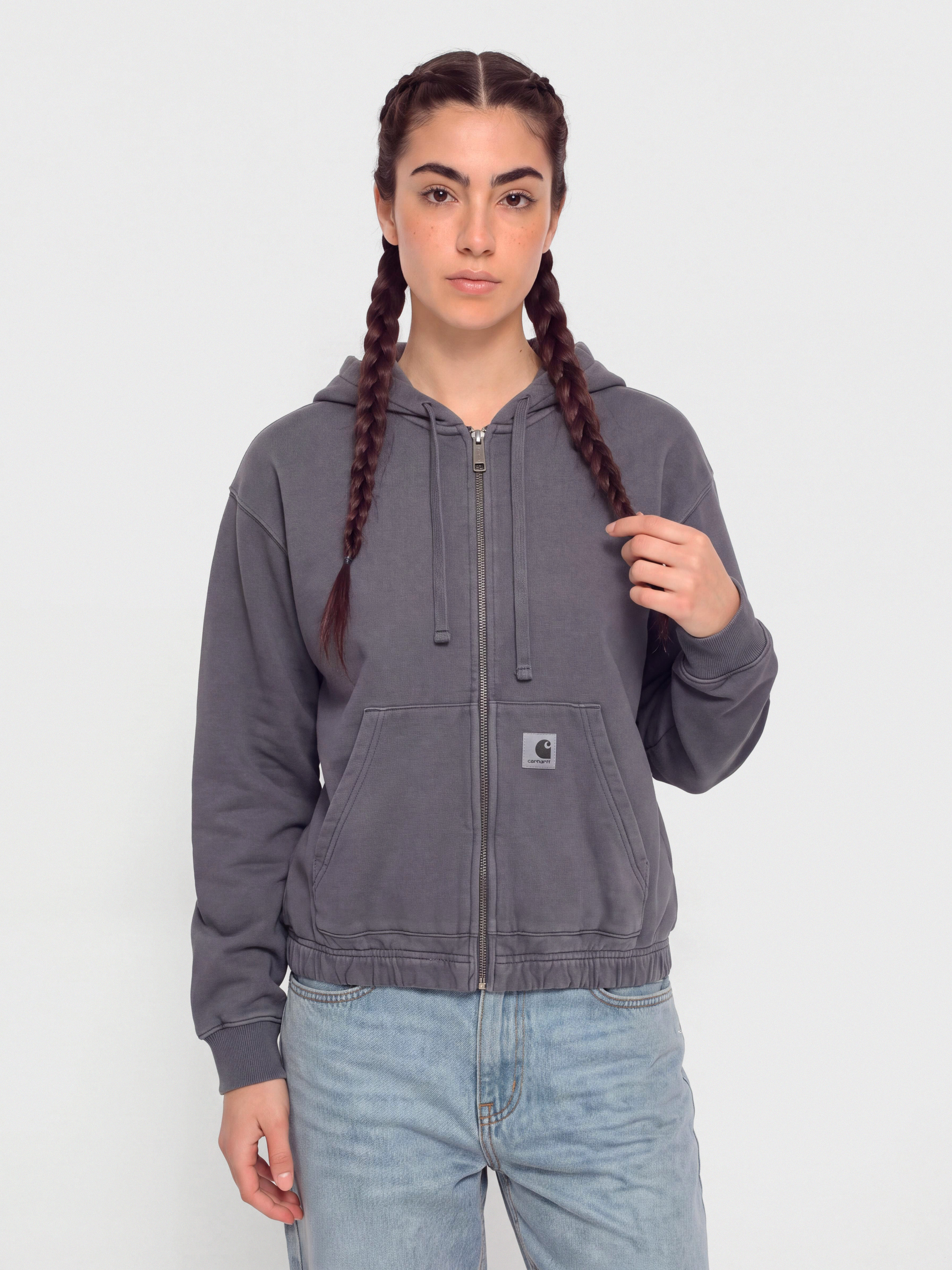 Mikina s kapucí Carhartt WIP Hoggard ZHD Wmn (shady purple)