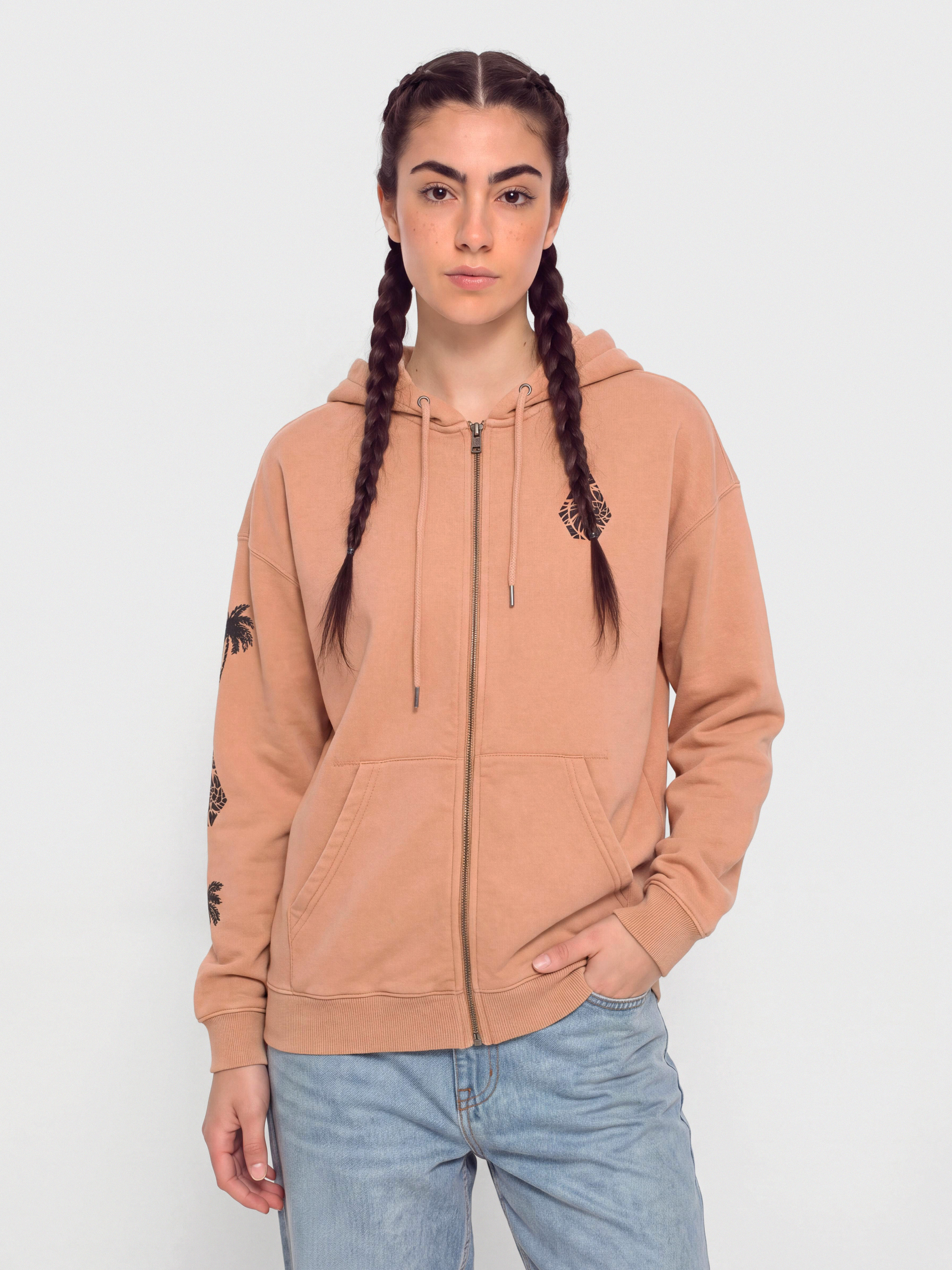Mikina Volcom Stone Art Up Zip Wmn (sand brown)