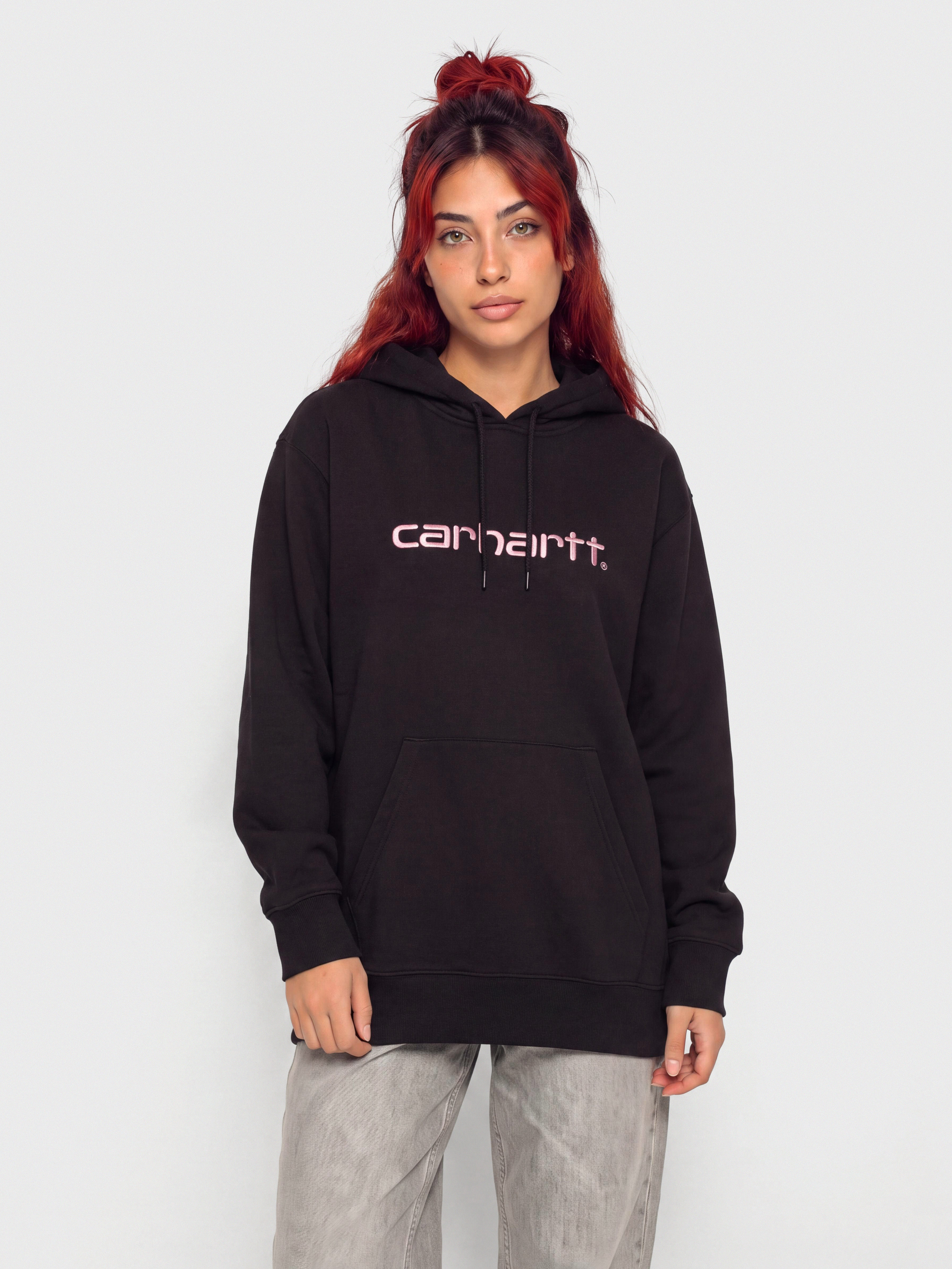 Mikina s kapucu00ed Carhartt WIP Carhartt HD Wmn (black/hortensia)