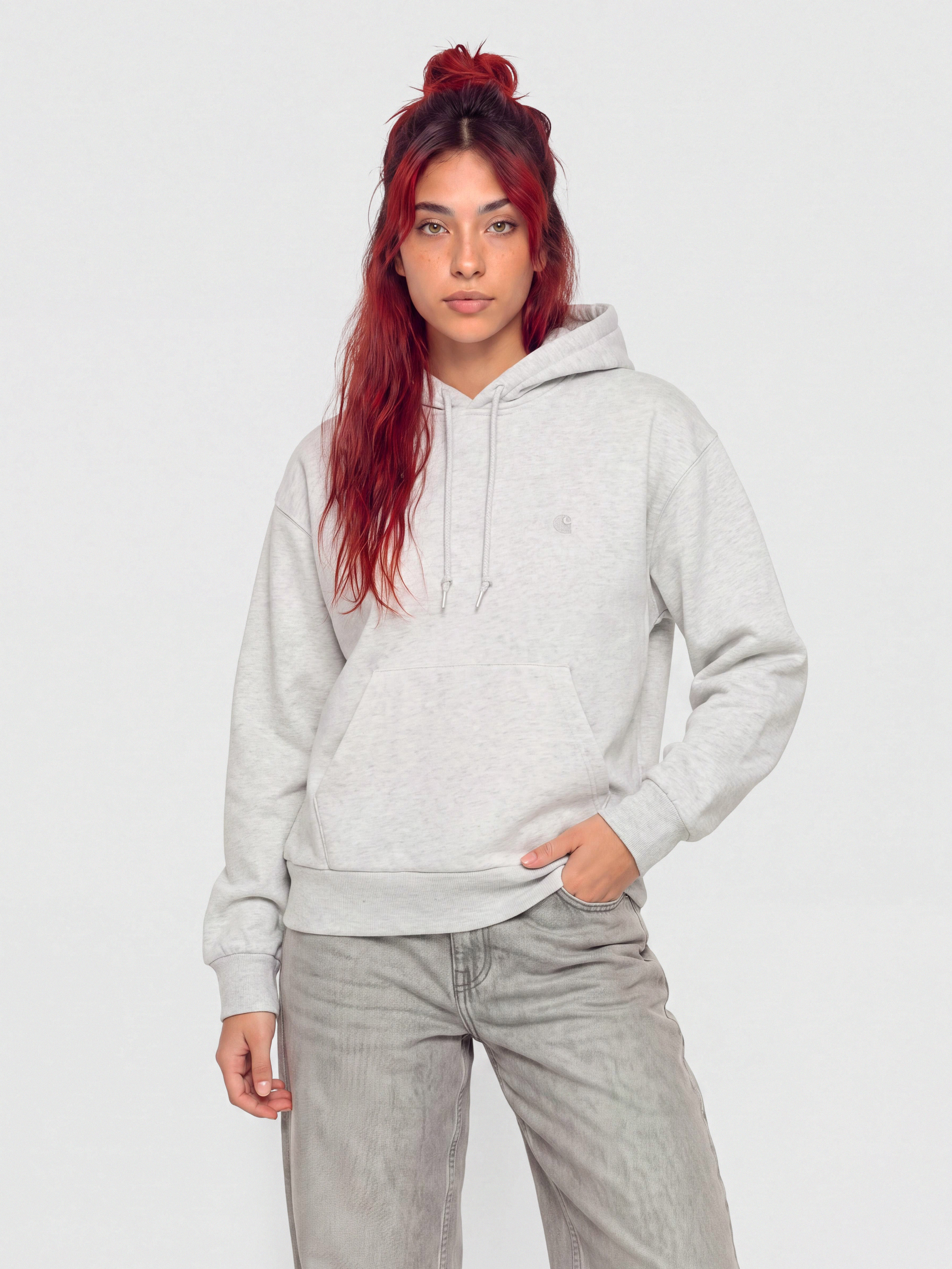 Mikina s kapucí Carhartt WIP Casey HD Wmn (ash heather/silver)